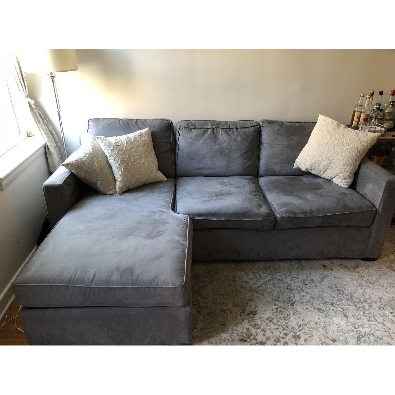 Crate & Barrel Davis Gray Reversible Sectional Sofa - image-1