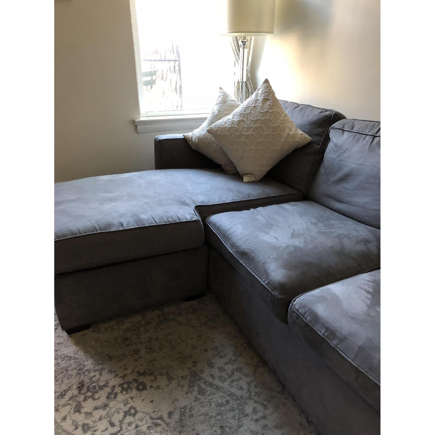 Crate & Barrel Davis Gray Reversible Sectional Sofa - image-2