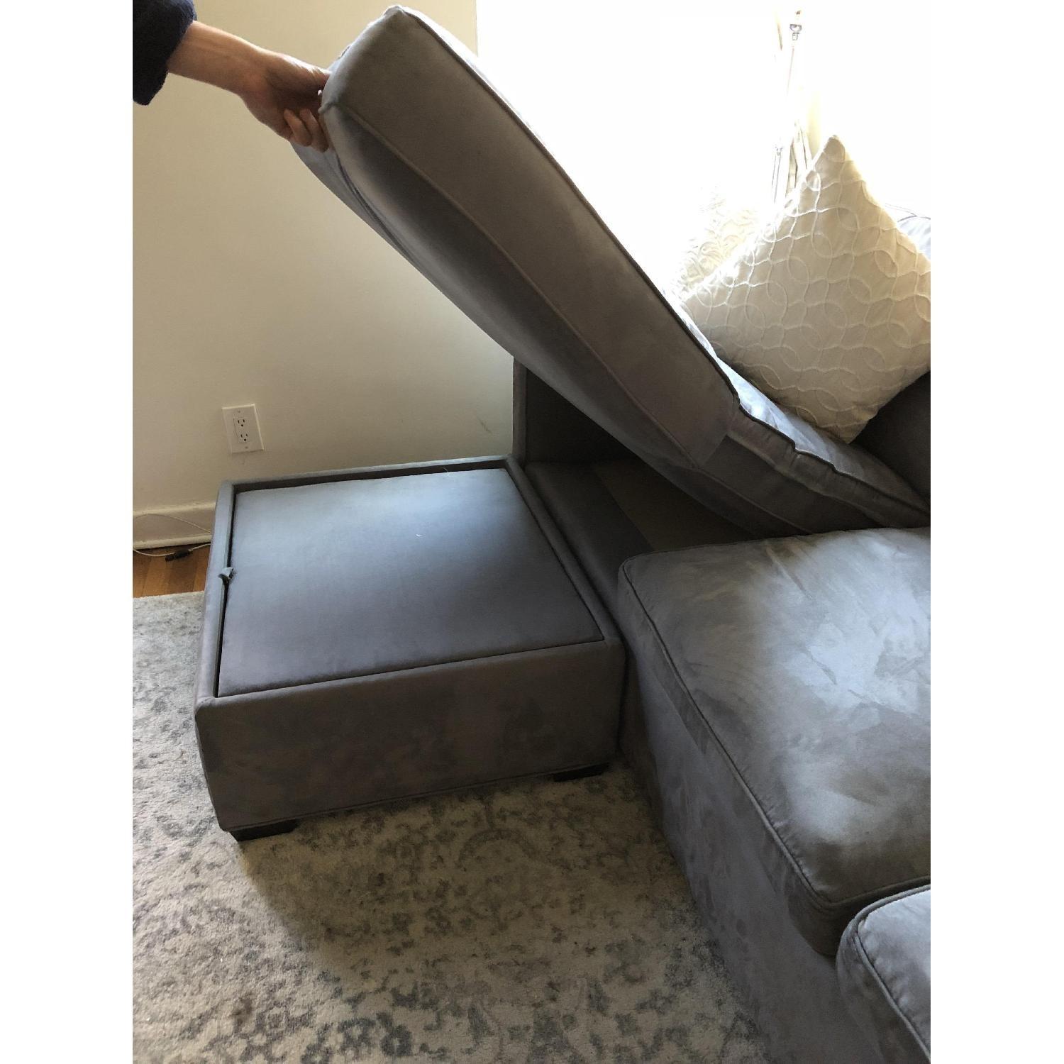 Crate & Barrel Davis Gray Reversible Sectional Sofa - image-3