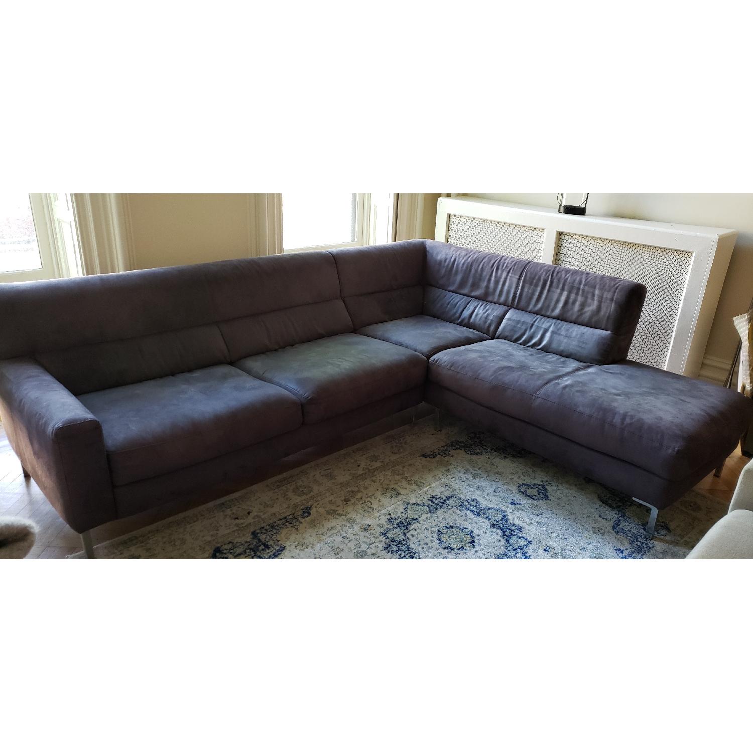 ABC Carpet & Home Microsuede Sectional Sofa - image-1