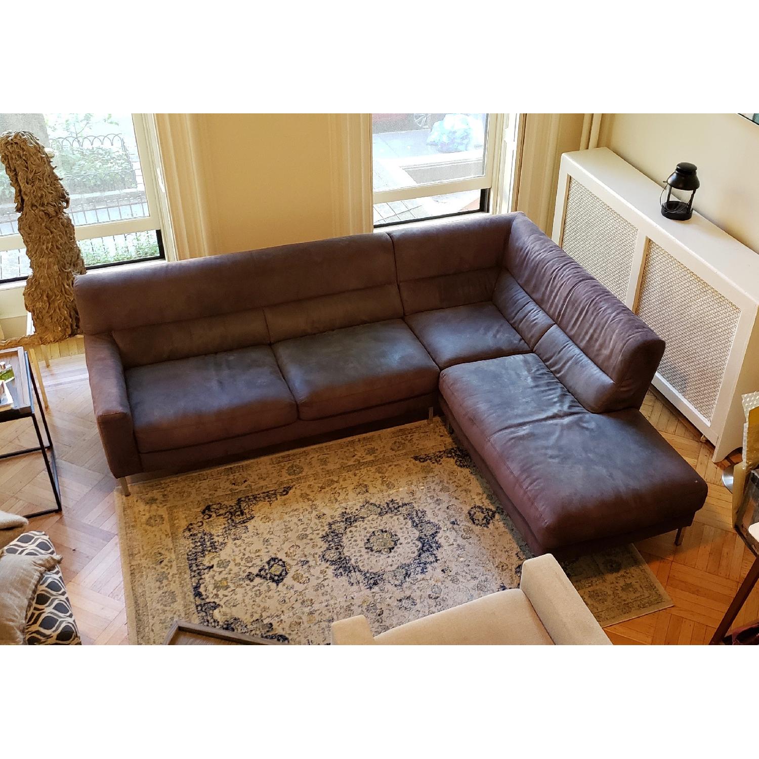 ABC Carpet & Home Microsuede Sectional Sofa - image-2