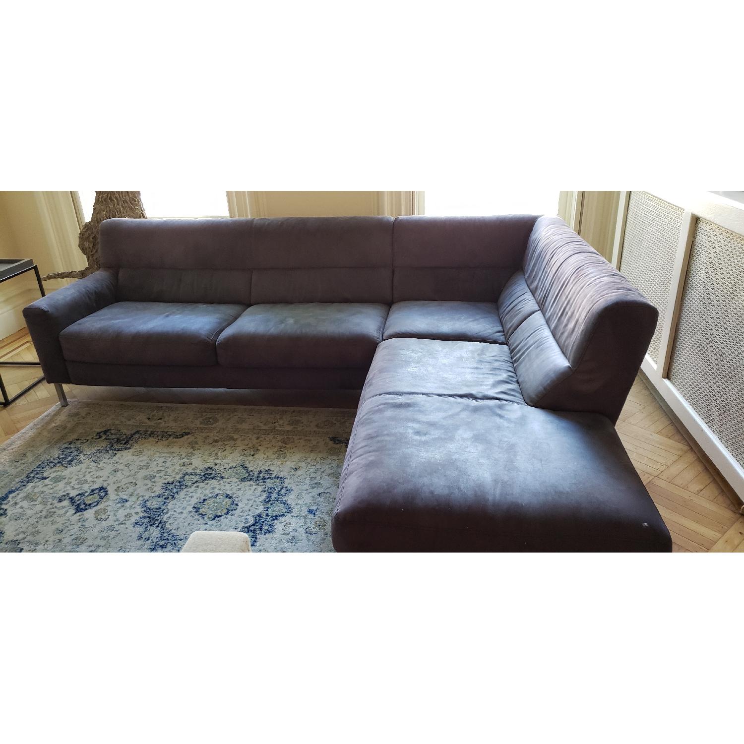 ABC Carpet & Home Microsuede Sectional Sofa - image-3