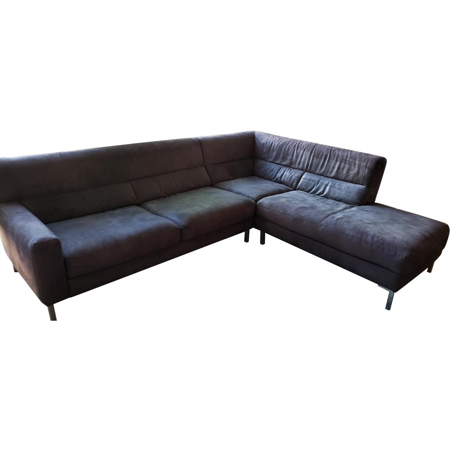 ABC Carpet & Home Microsuede Sectional Sofa - image-0