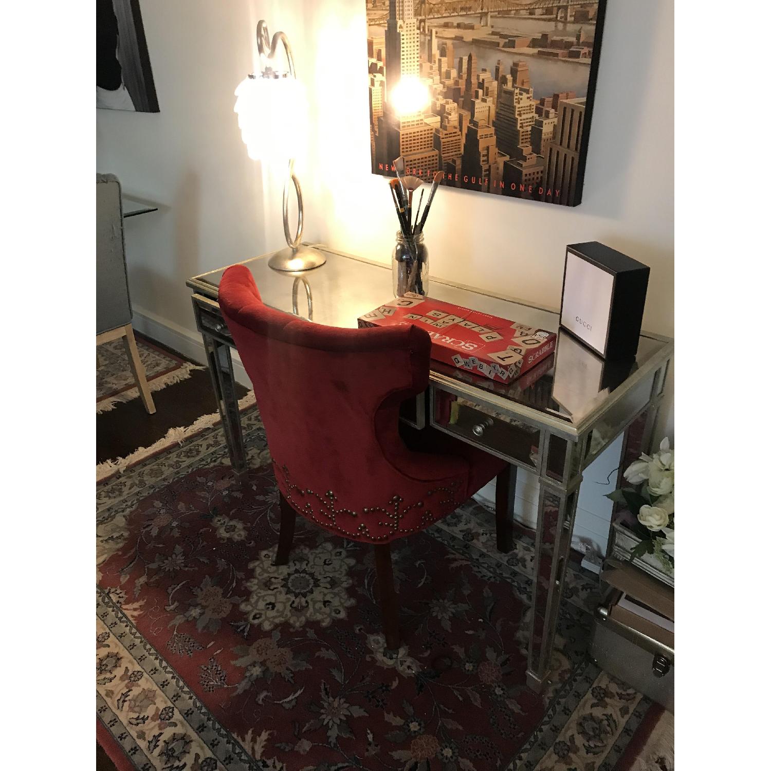 Pier 1 Burgundy Velvet Studded Chair - image-2