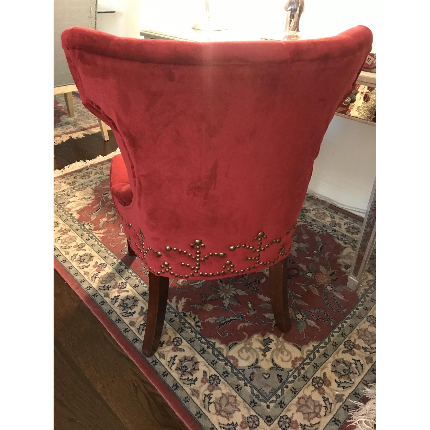 Pier 1 Burgundy Velvet Studded Chair - image-3