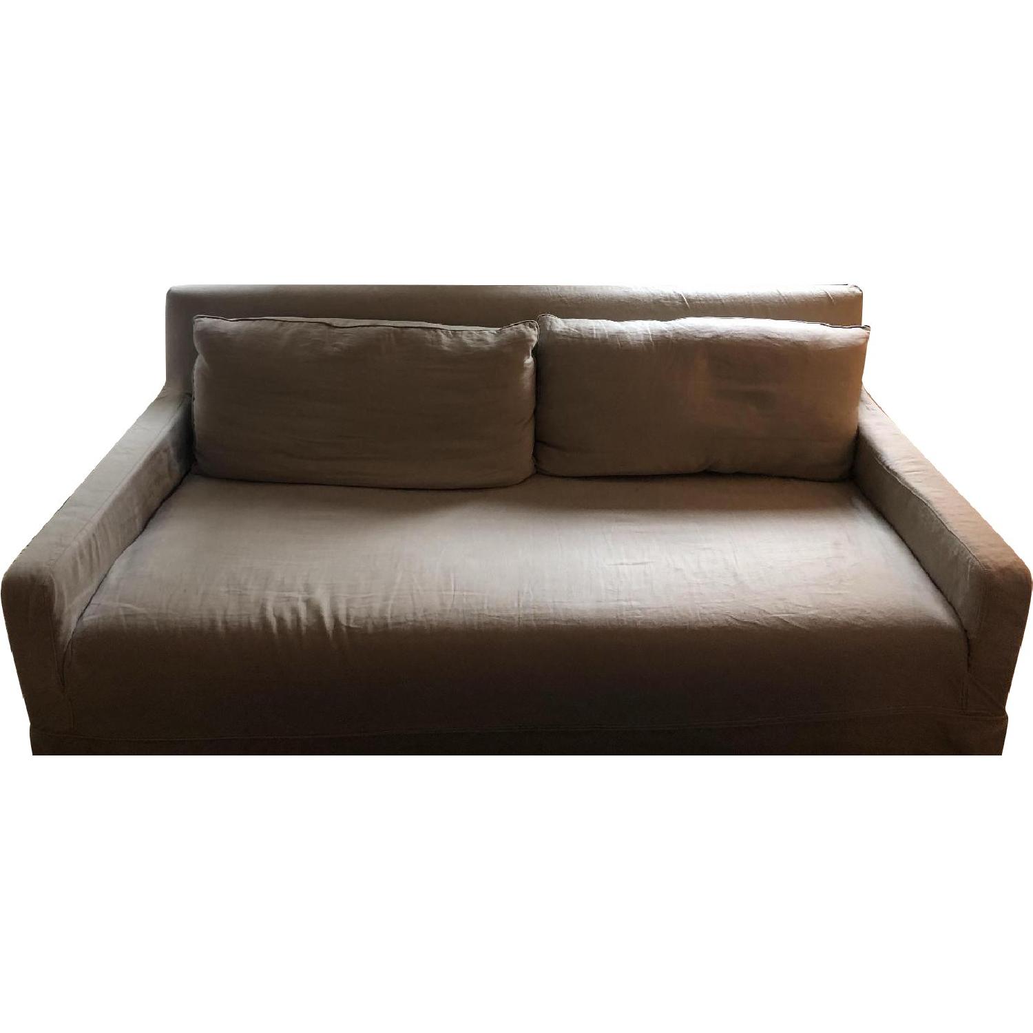 Restoration Hardware Linen Slipcover Sofa AptDeco