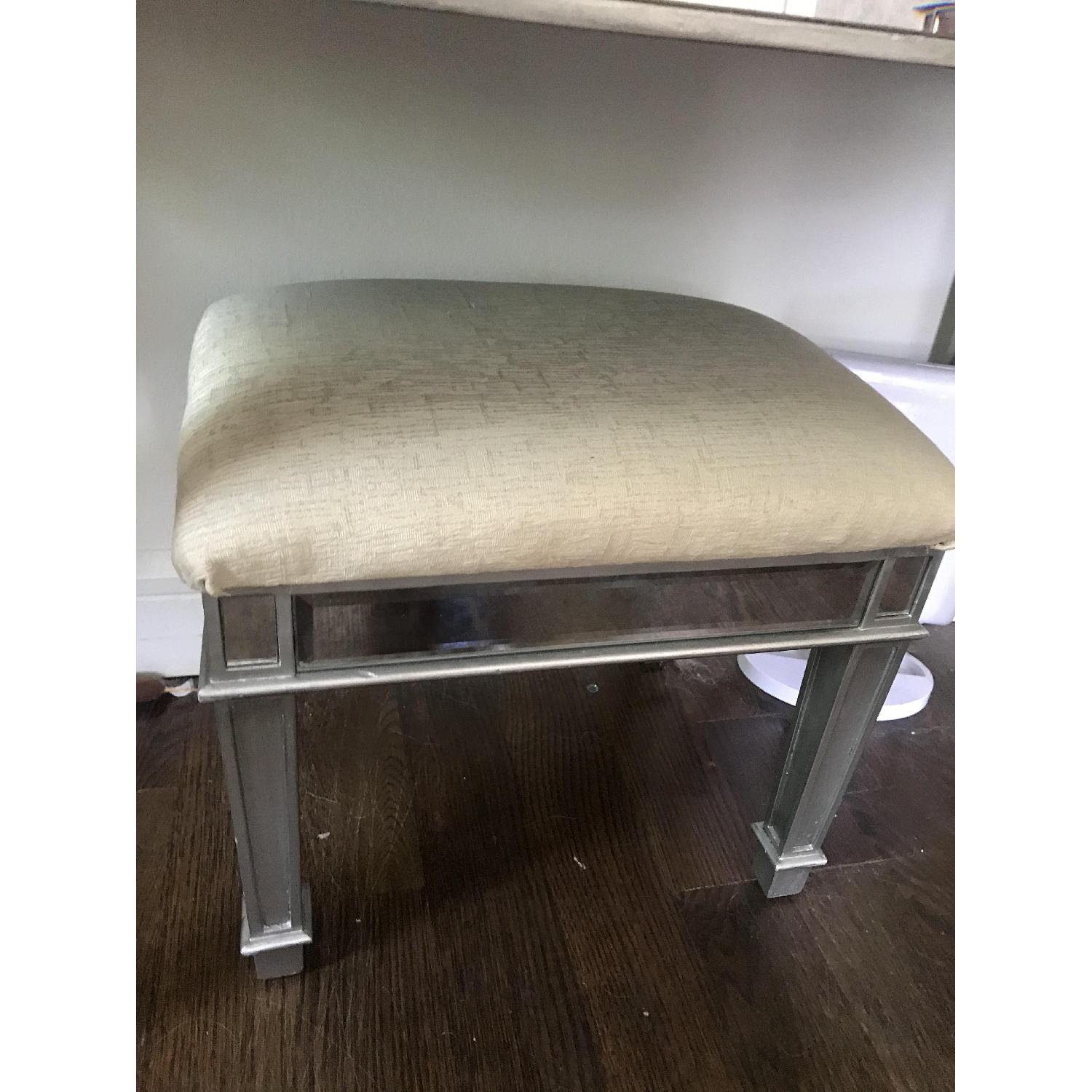 Pier 1 Mirrored Vanity Table w/ Mirror & Seat - image-3