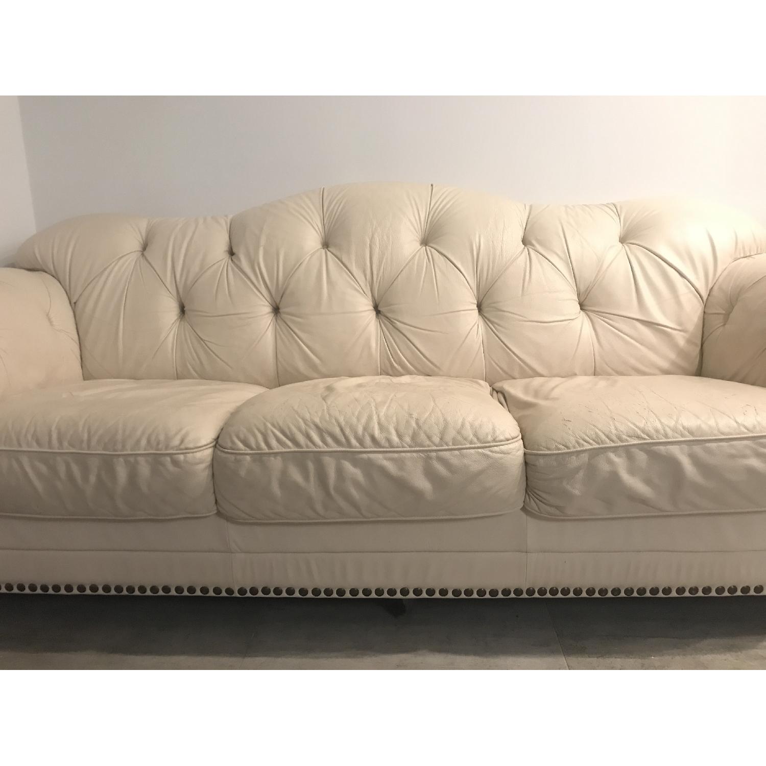 Tufted Leather Sofa - image-2