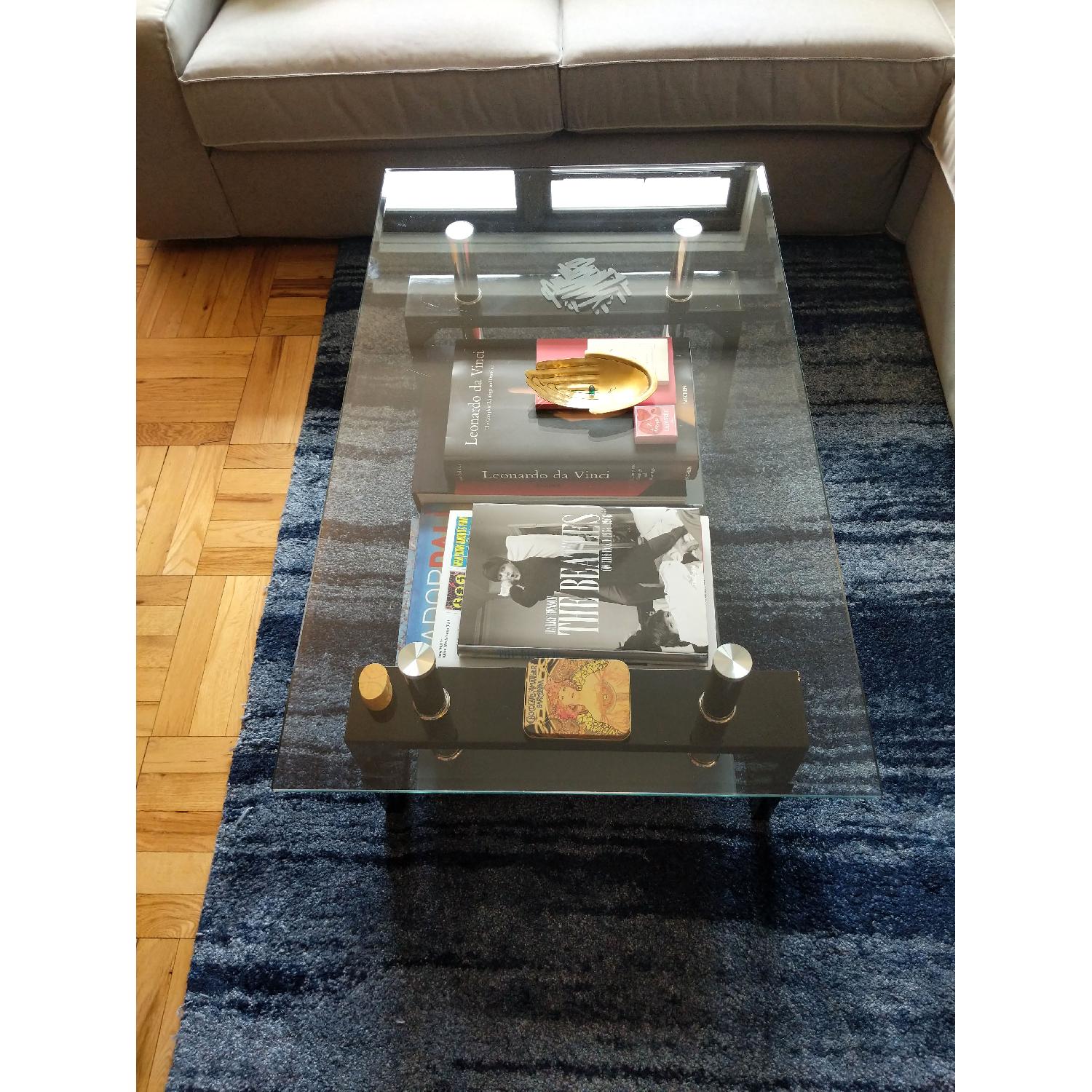 Mecor Rectangle Glass Top Coffee Table AptDeco