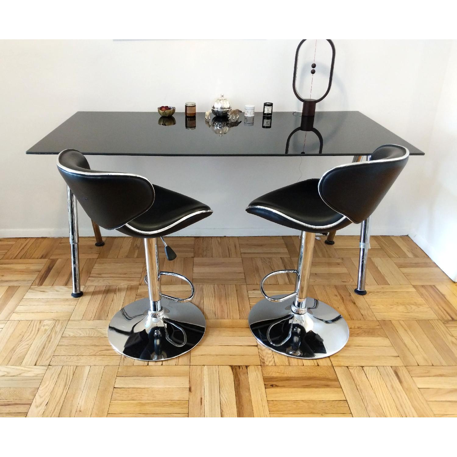 Ikea Black Glass Top Table/Desk AptDeco