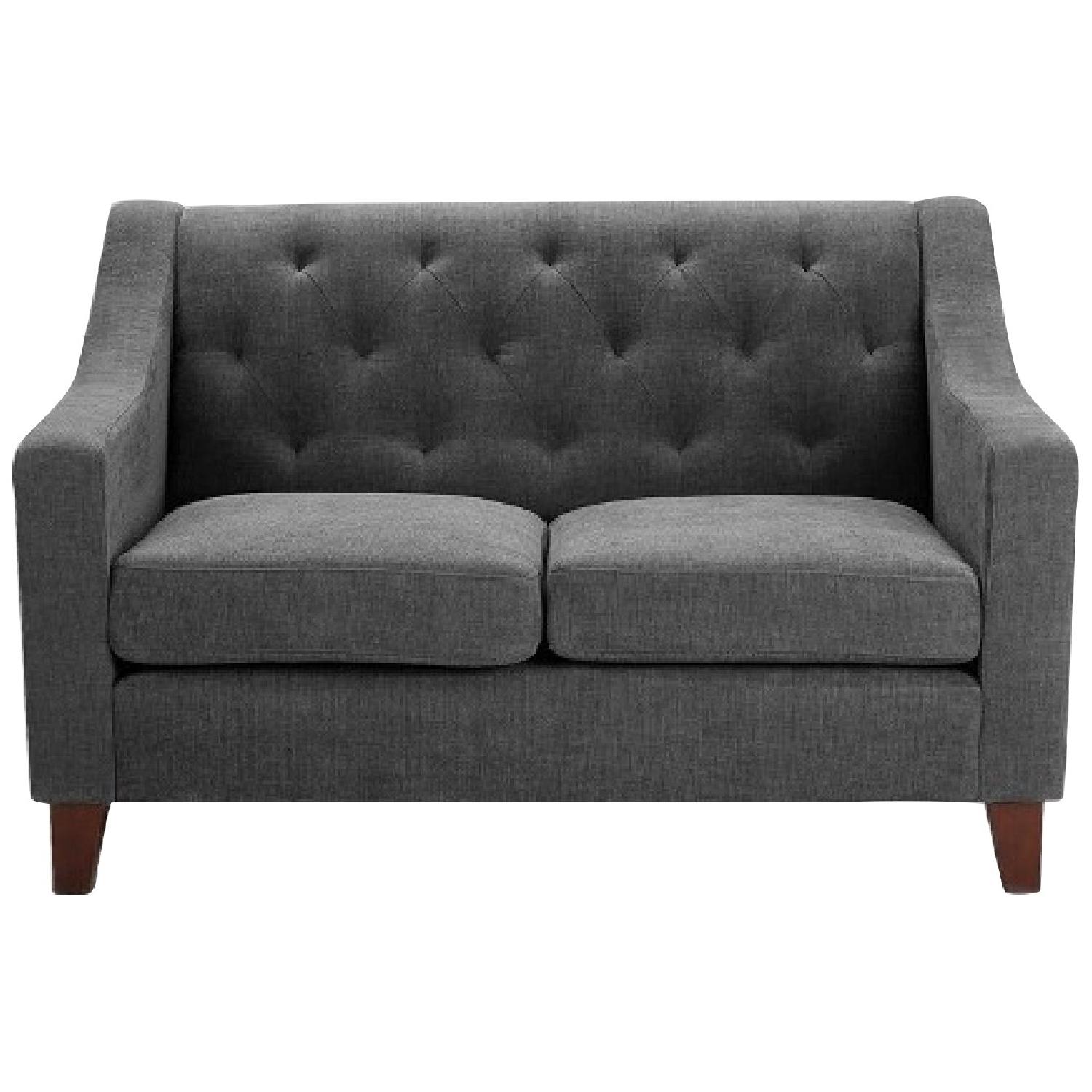 Target Grey Tufted Loveseat - image-0