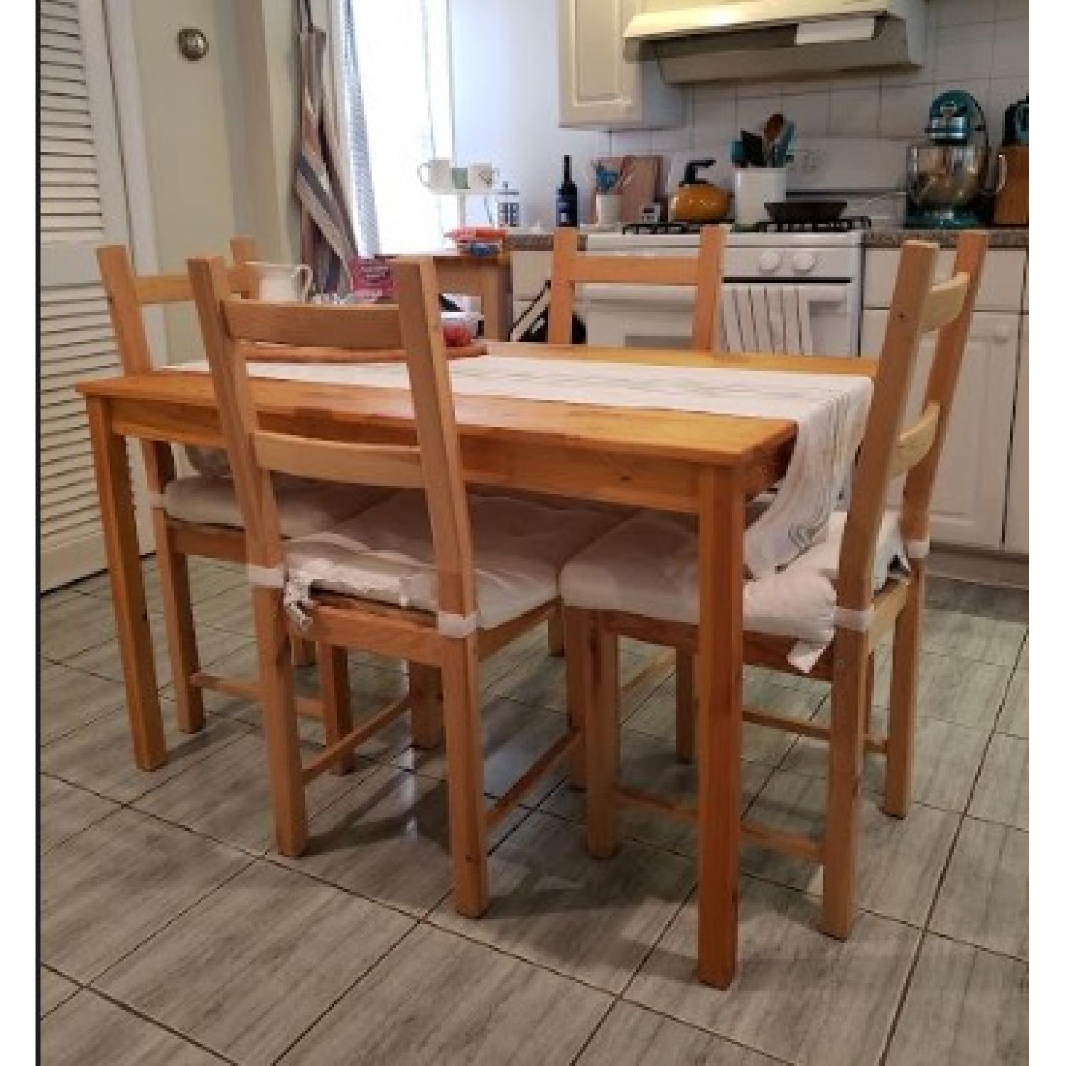 Ikea Ingo Natural Pinewood Dining Table w/ 4 Chairs - image-3