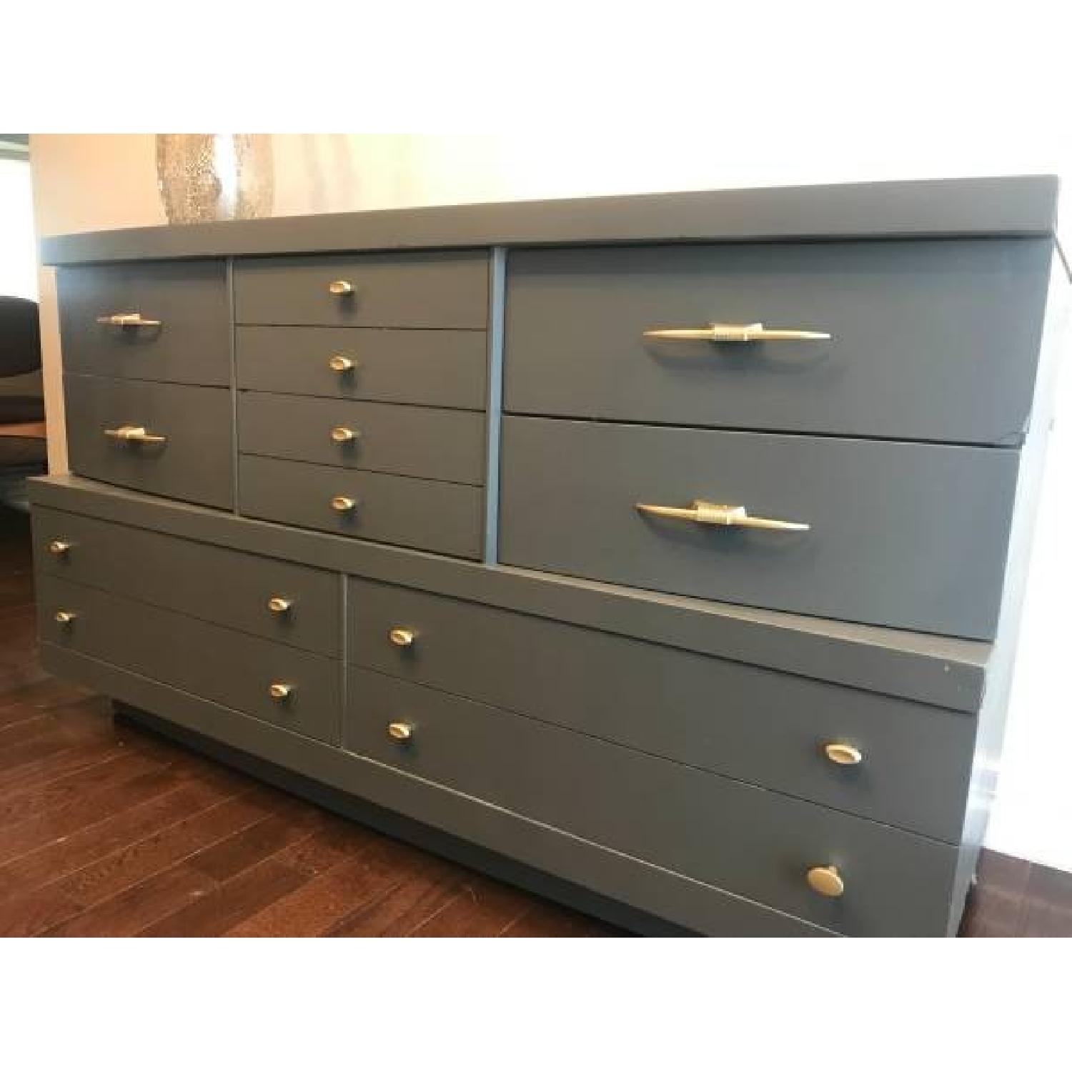 Mid Century Style Solid Wood 6-Drawer Grey Dresser - image-2
