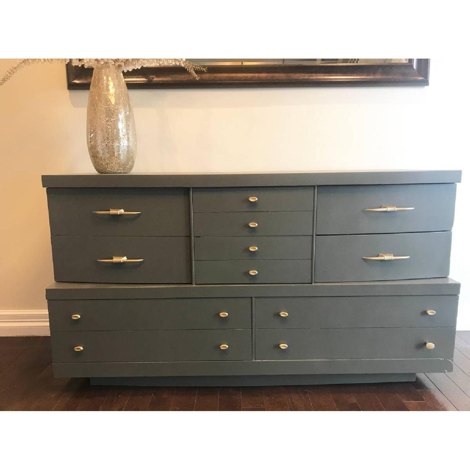 Mid Century Style Solid Wood 6-Drawer Grey Dresser - image-3