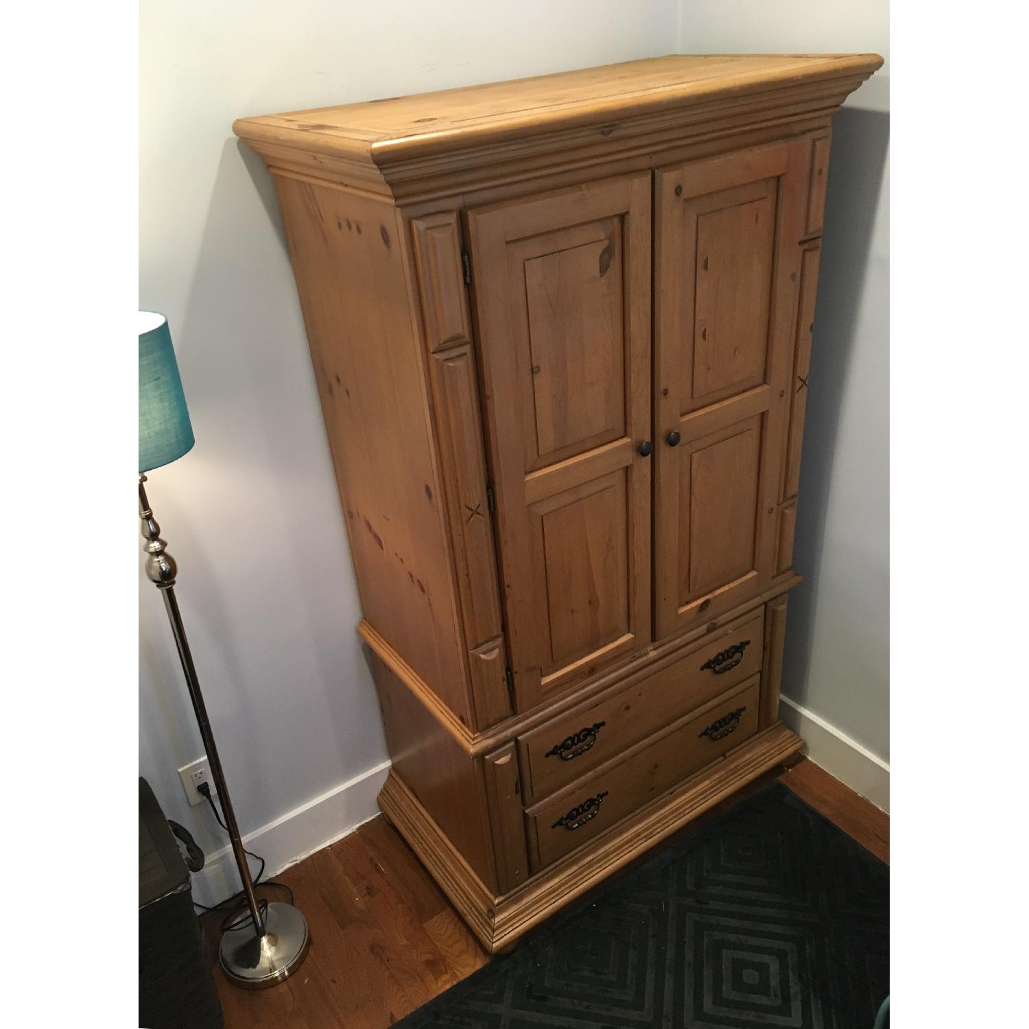 Light Wood Armoire AptDeco