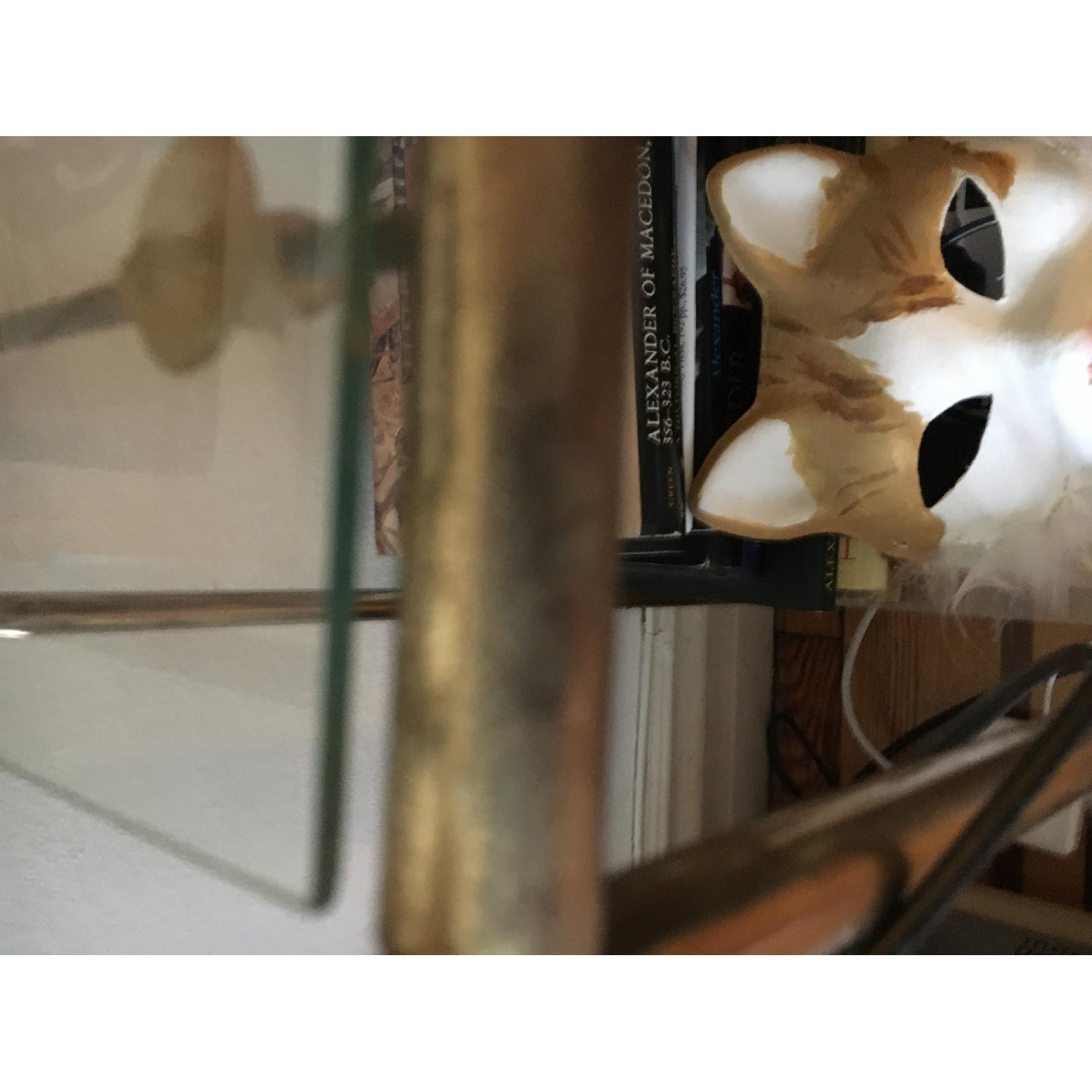 Vintage Gold Metal & Glass Shelf - image-7