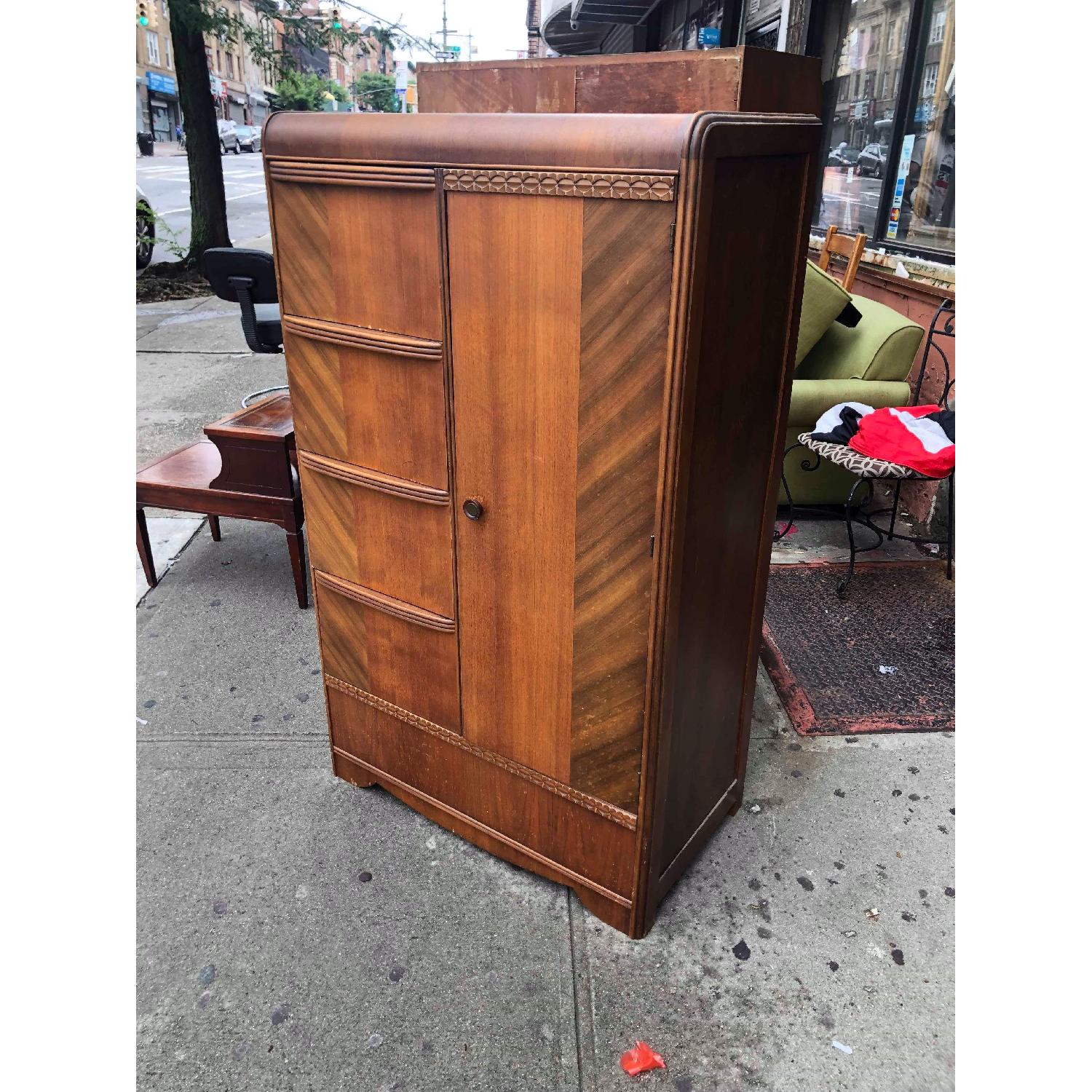 Antique 1940s Art Deco Style Wardrobe/Chifferobe - image-4