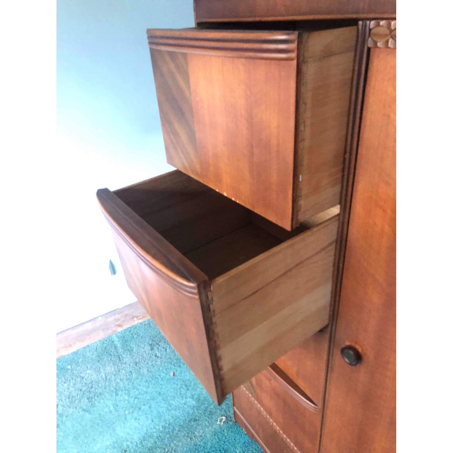 Antique 1940s Art Deco Style Wardrobe/Chifferobe - image-11