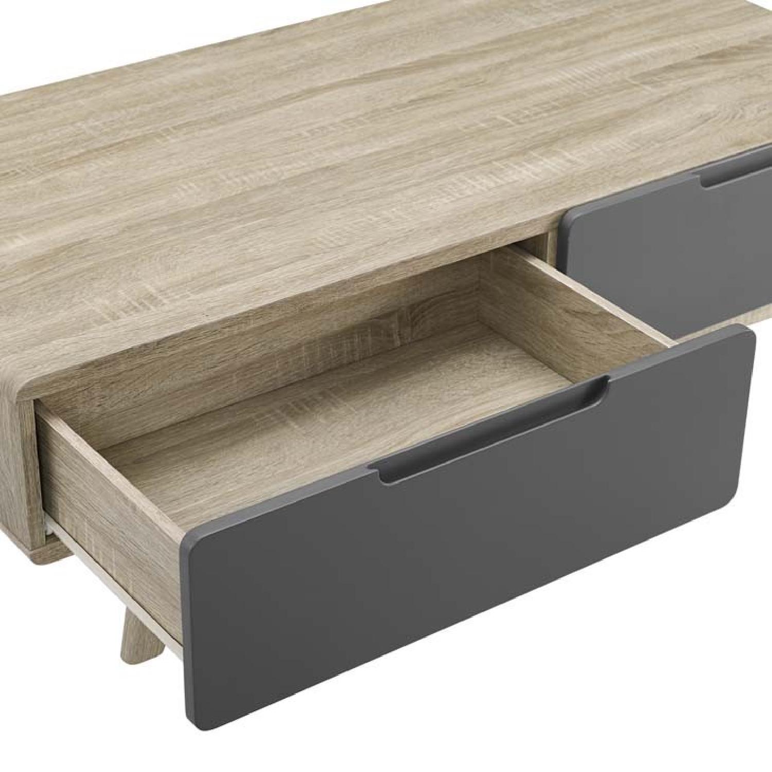 Walnut/Grey Coffee Table w/ Storage - image-1