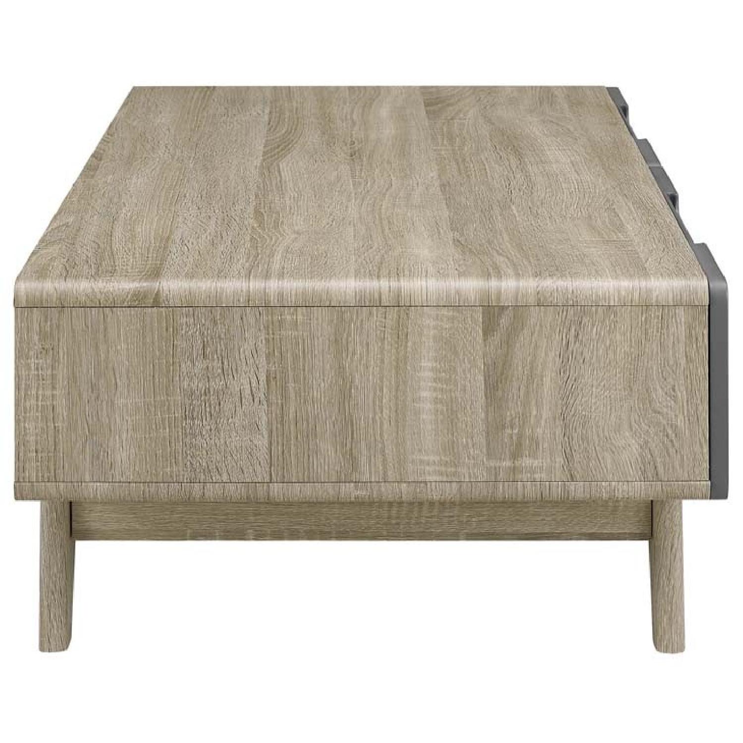 Walnut/Grey Coffee Table w/ Storage - image-2