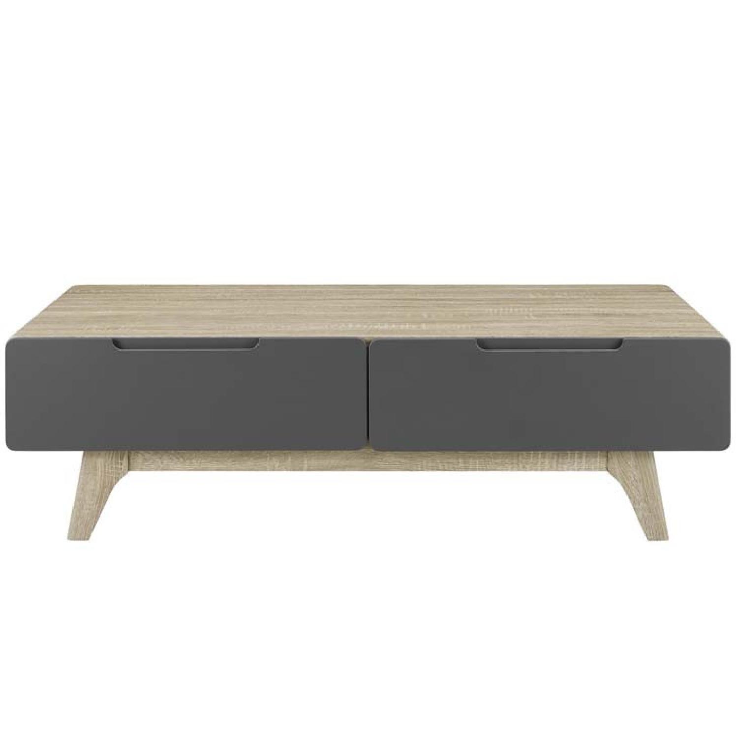 Walnut/Grey Coffee Table w/ Storage - image-3