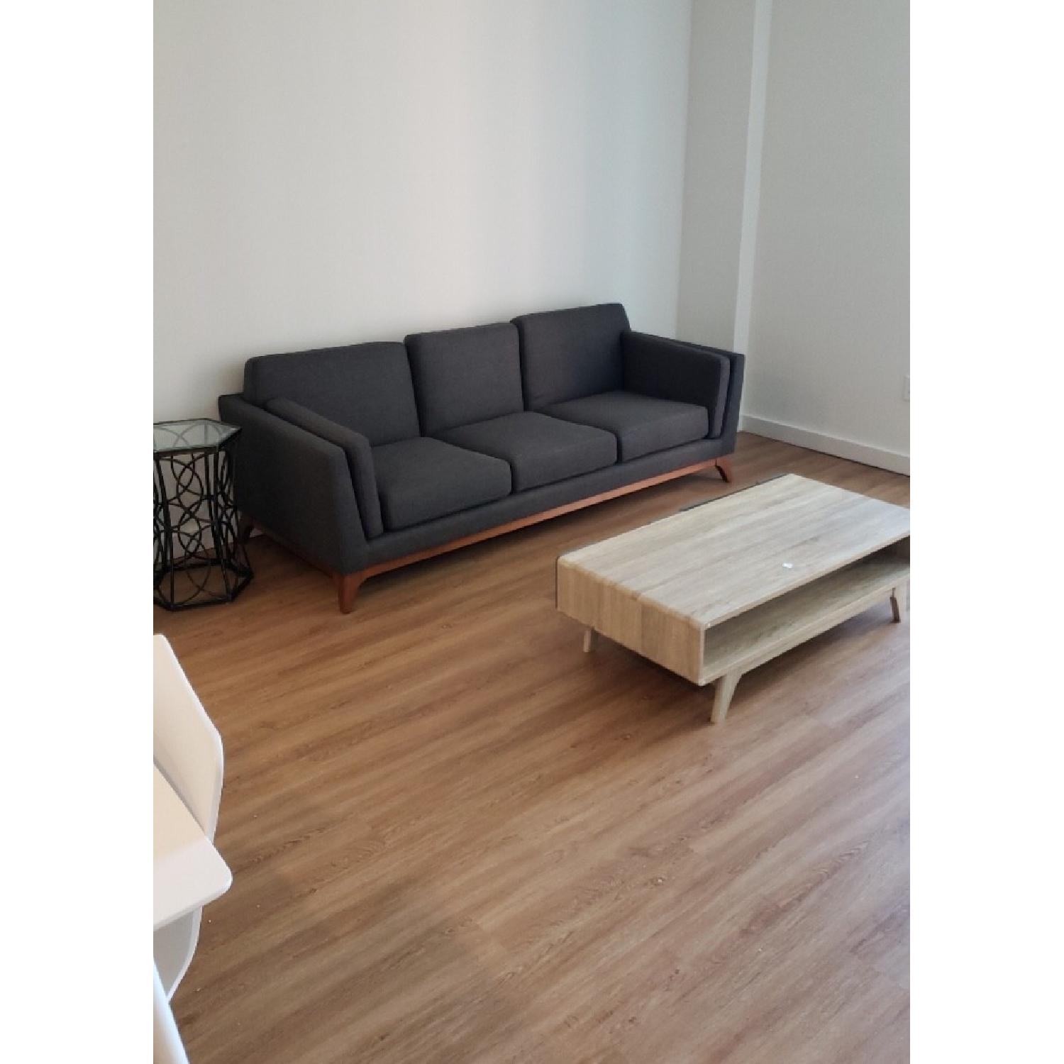 Walnut/Grey Coffee Table w/ Storage - image-5