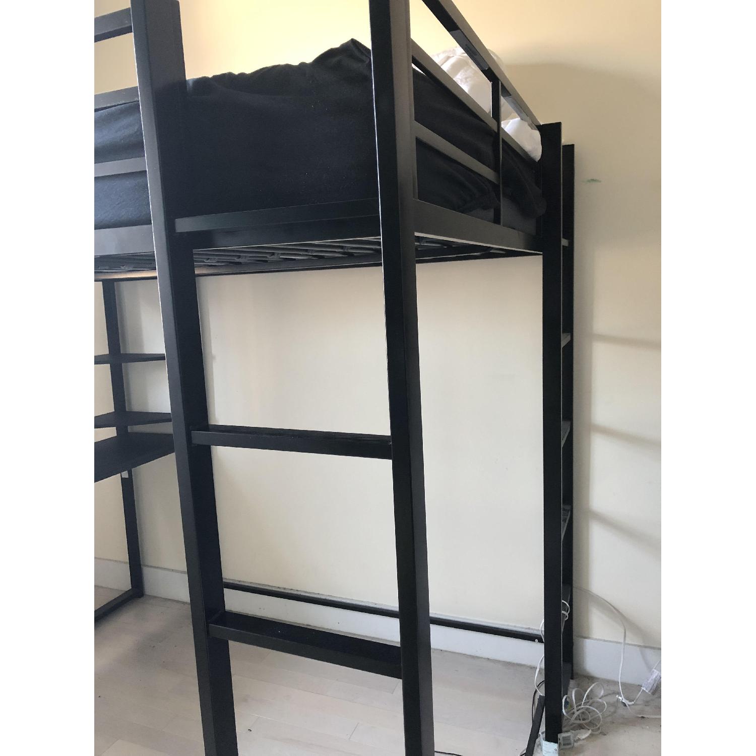 Full Size Black Metal Loft Bed - image-2
