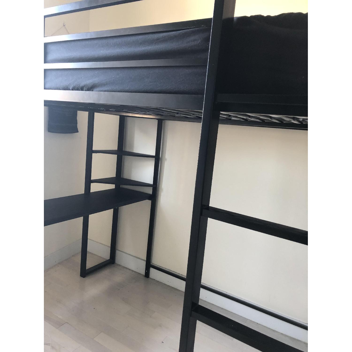 Full Size Black Metal Loft Bed - image-3