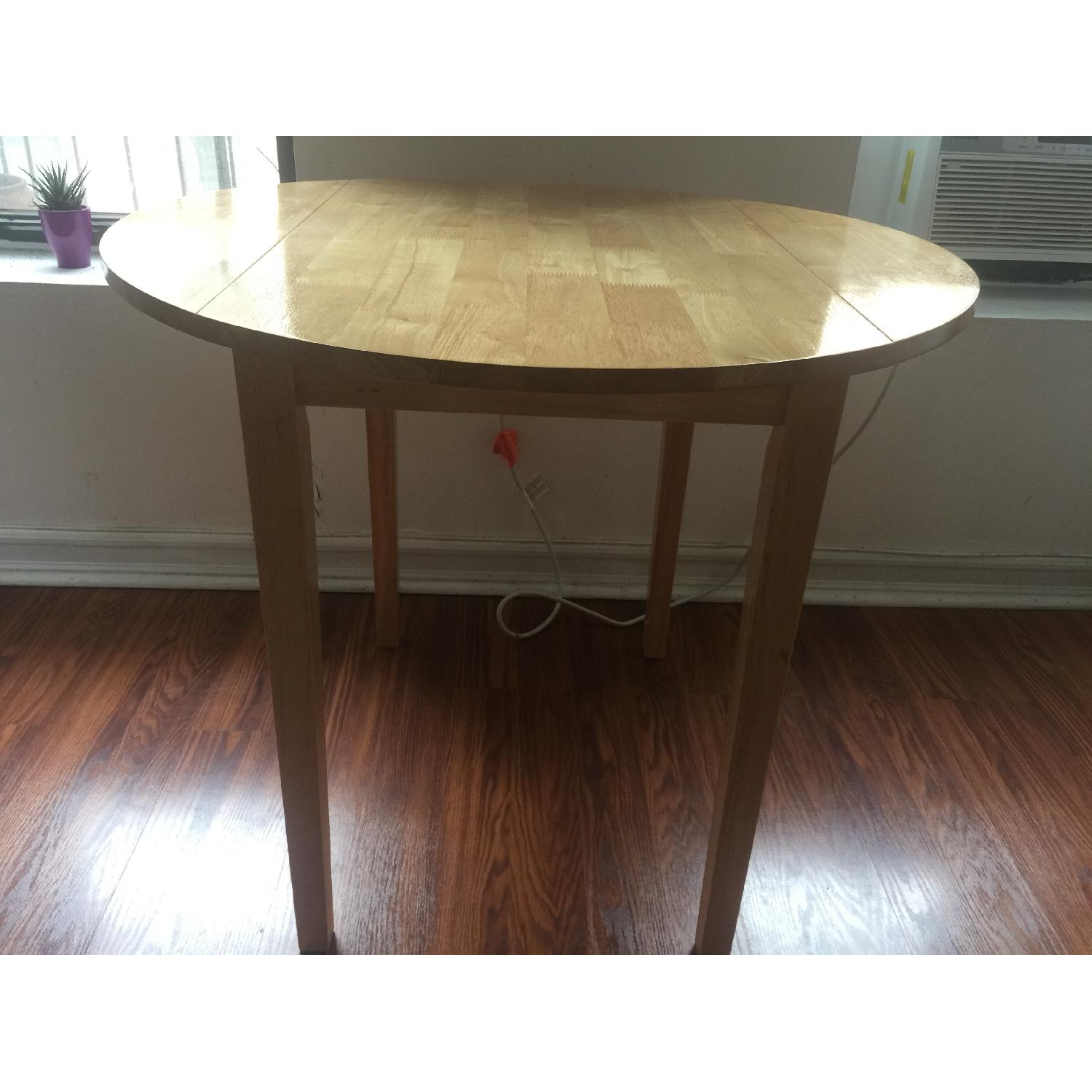 Round Wood Drop-Leaf Dining Table - image-4