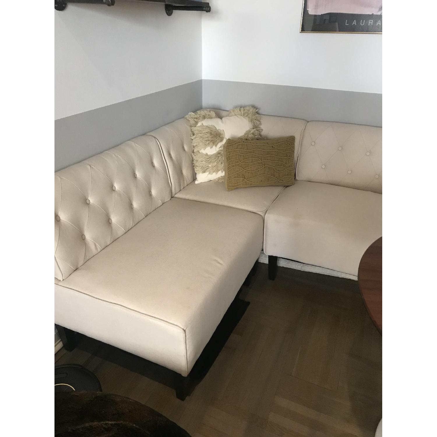 Home Decorators Collection Easton Beige Linen Breakfast Nook - image-1