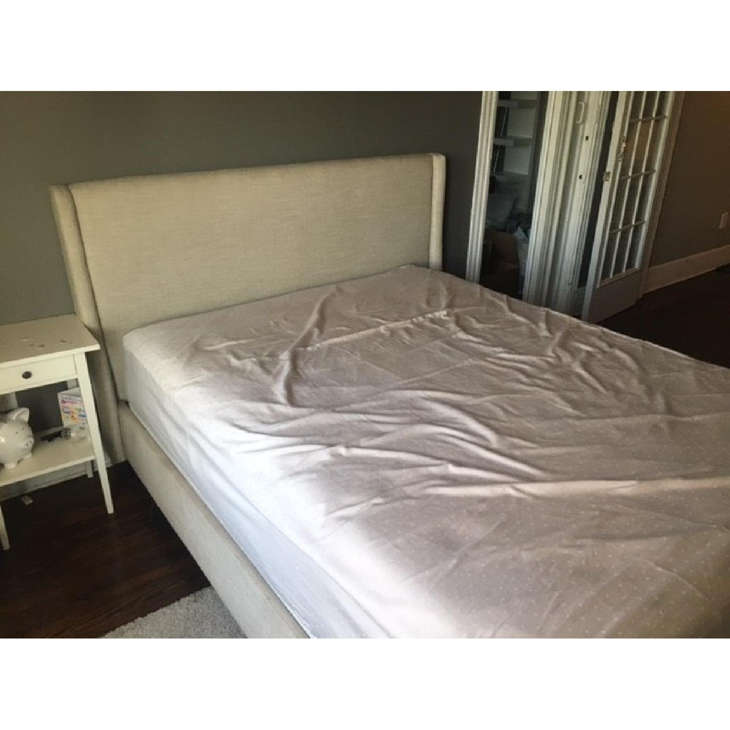 Ashley Light Beige Upholstered Queen Bed - image-2