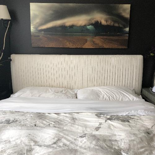 Used Skyline Pleated King Headboard for sale on AptDeco