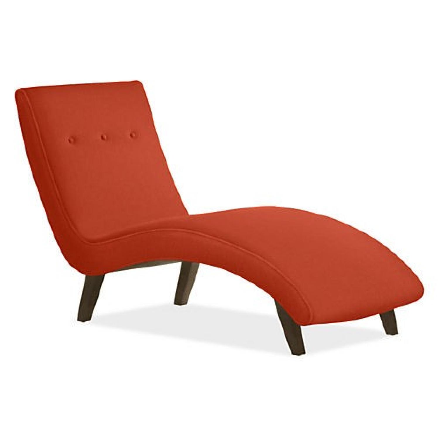 Room & Board Delia Kat's Orange Weave Chaise Lounge - image-3