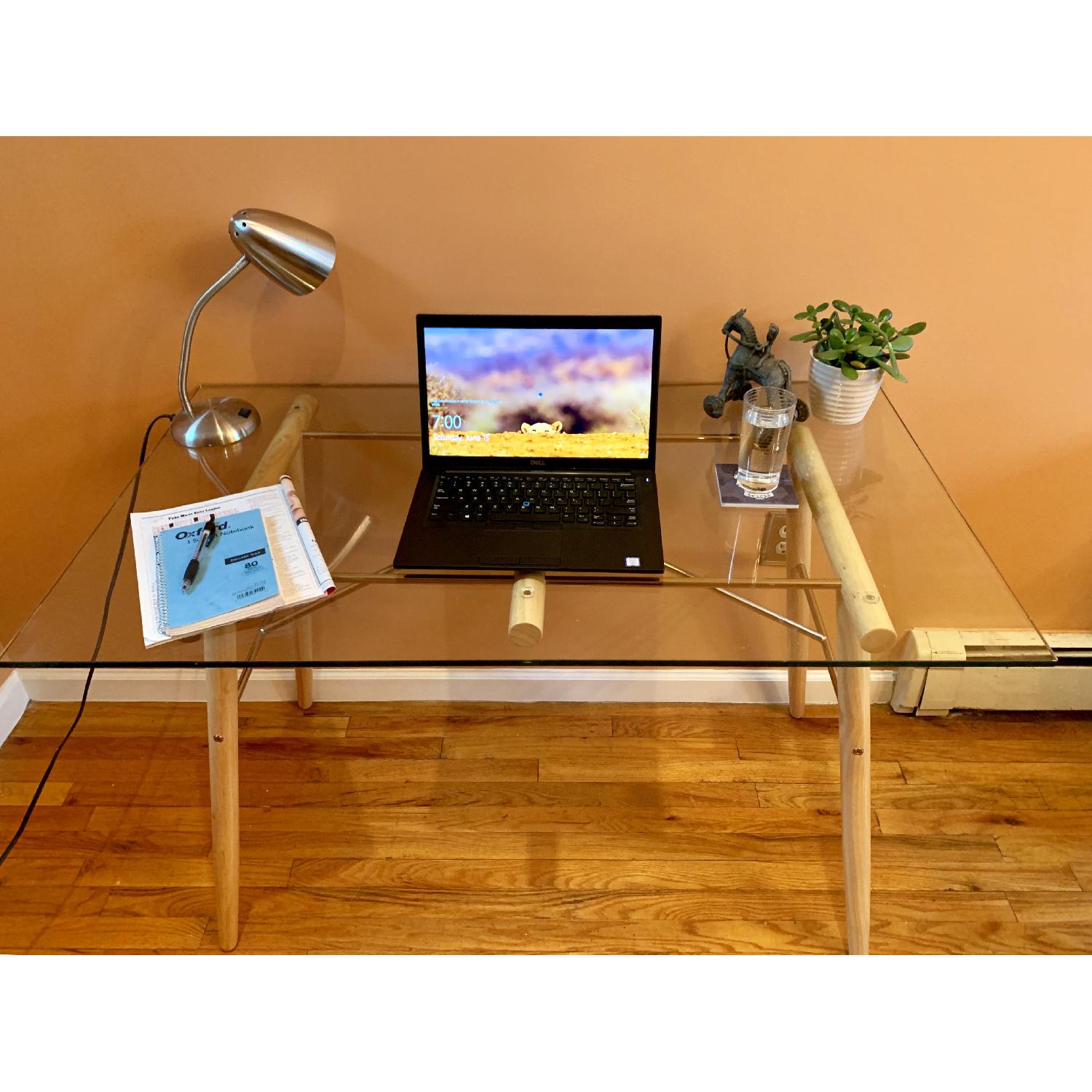 Urban Outfitters Glass & Rose Gold Desk - image-3