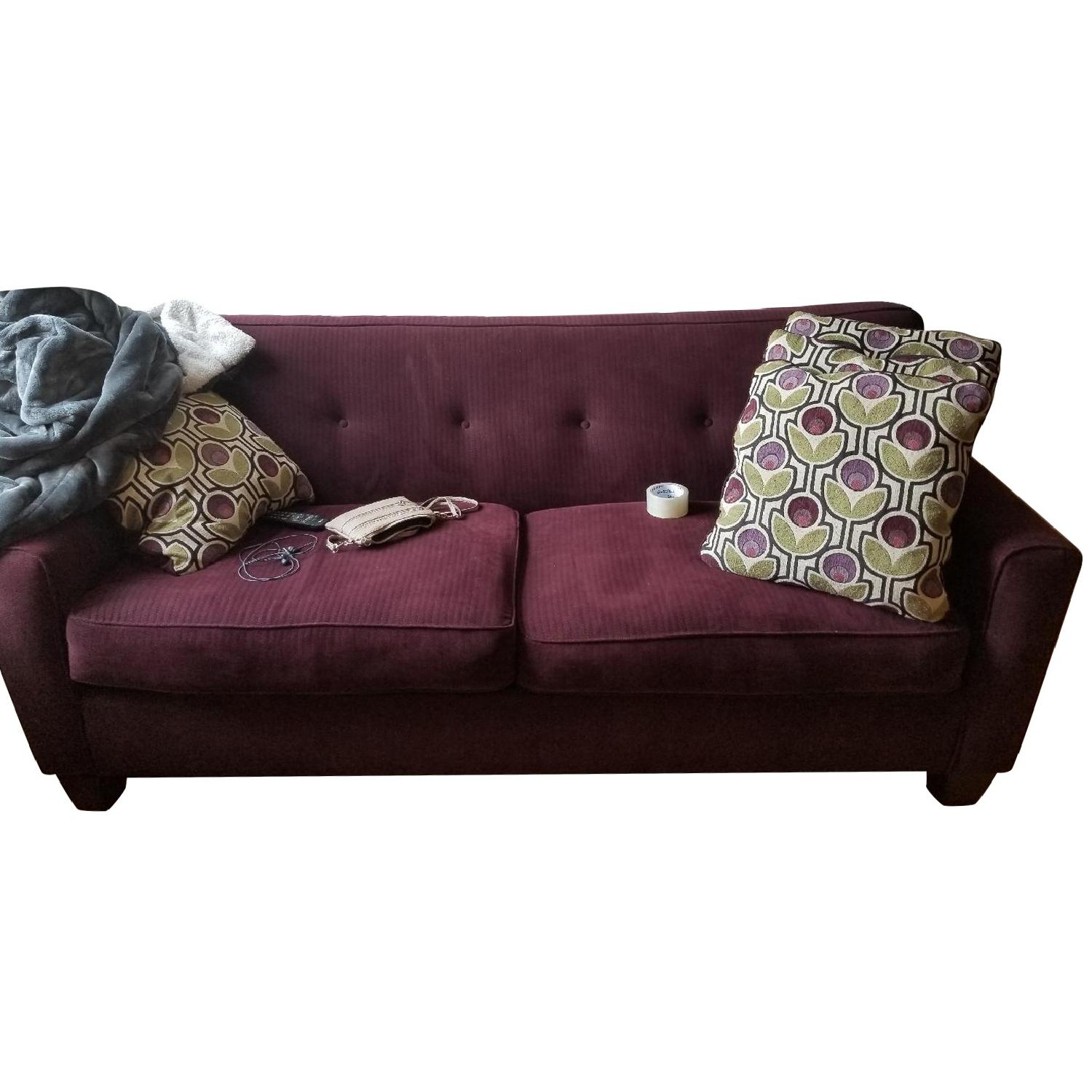 Purple Tufted Sofa AptDeco
