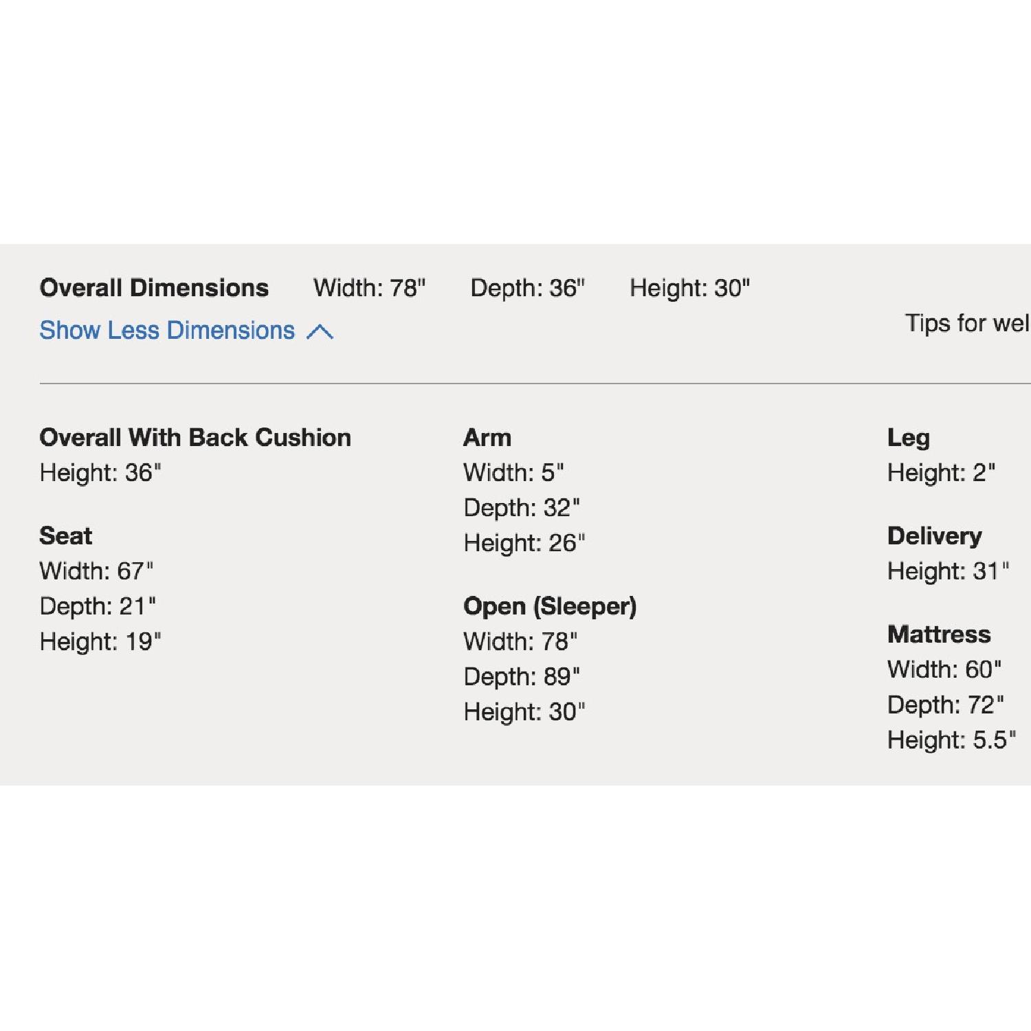 Crate & Barrel Davis Queen Sleeper Sofa in Mink - image-3