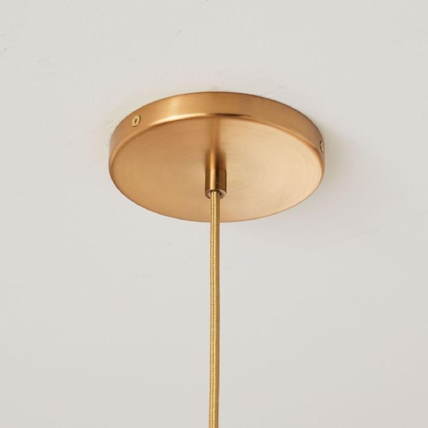 West Elm Milk Glass & Brass Pendant Light - image-3
