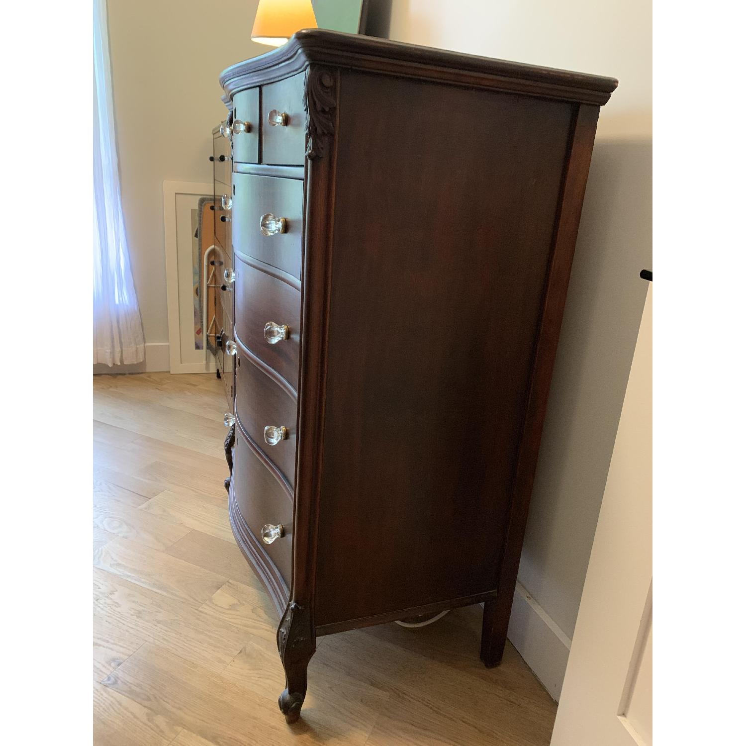 Antique Mahogany 7-Drawer Dresser w/ Glass Drawer Pulls - image-6