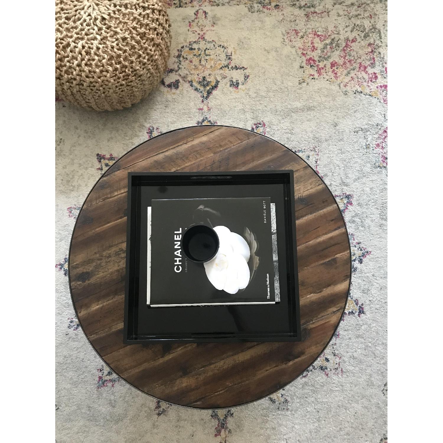 World Market Round Wood Hairpin Coffee Table - image-1