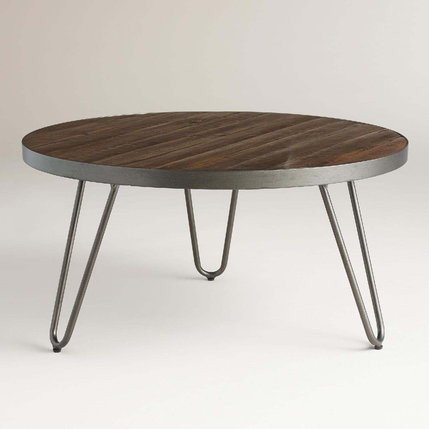 World Market Round Wood Hairpin Coffee Table - image-5