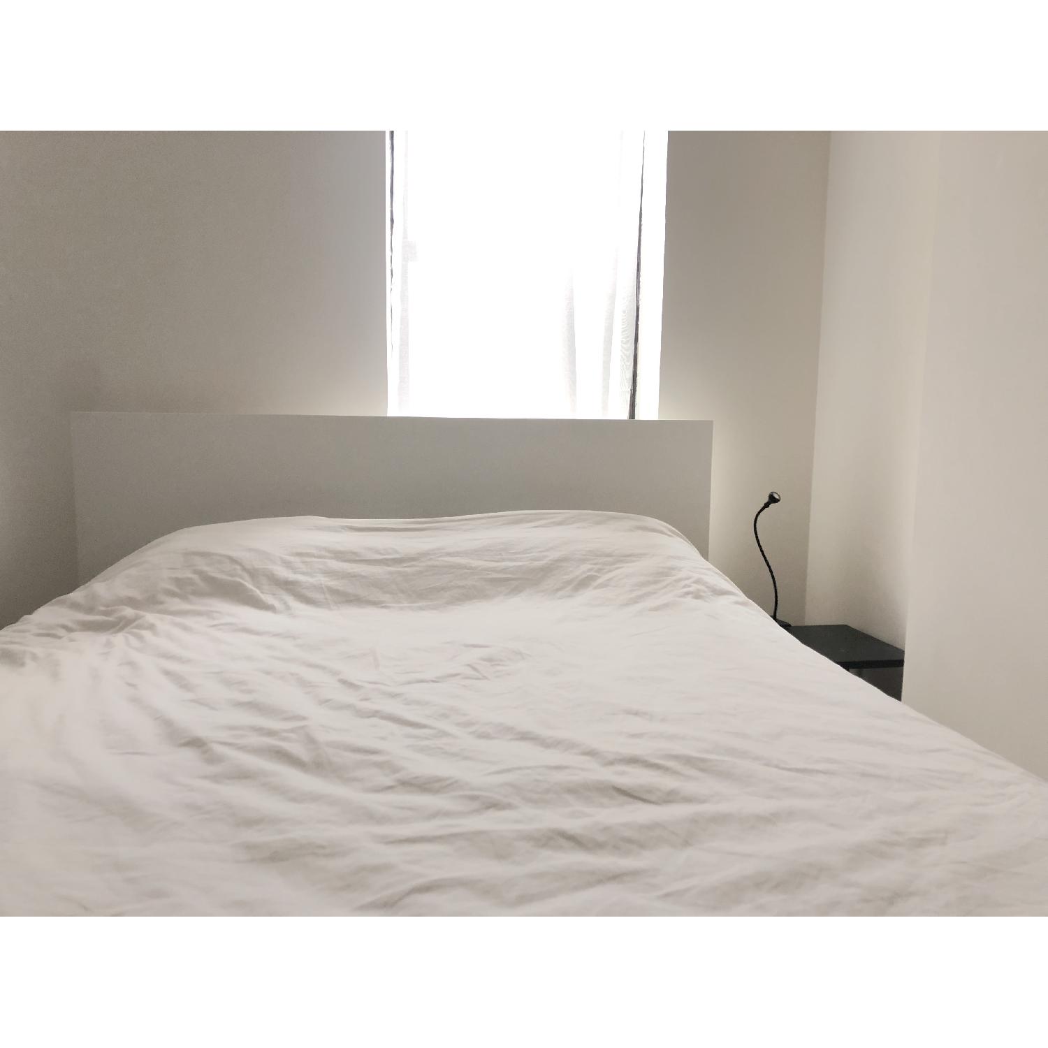 Ikea Malm White Queen Size Bed w/ 2 Storage Boxes - image-1