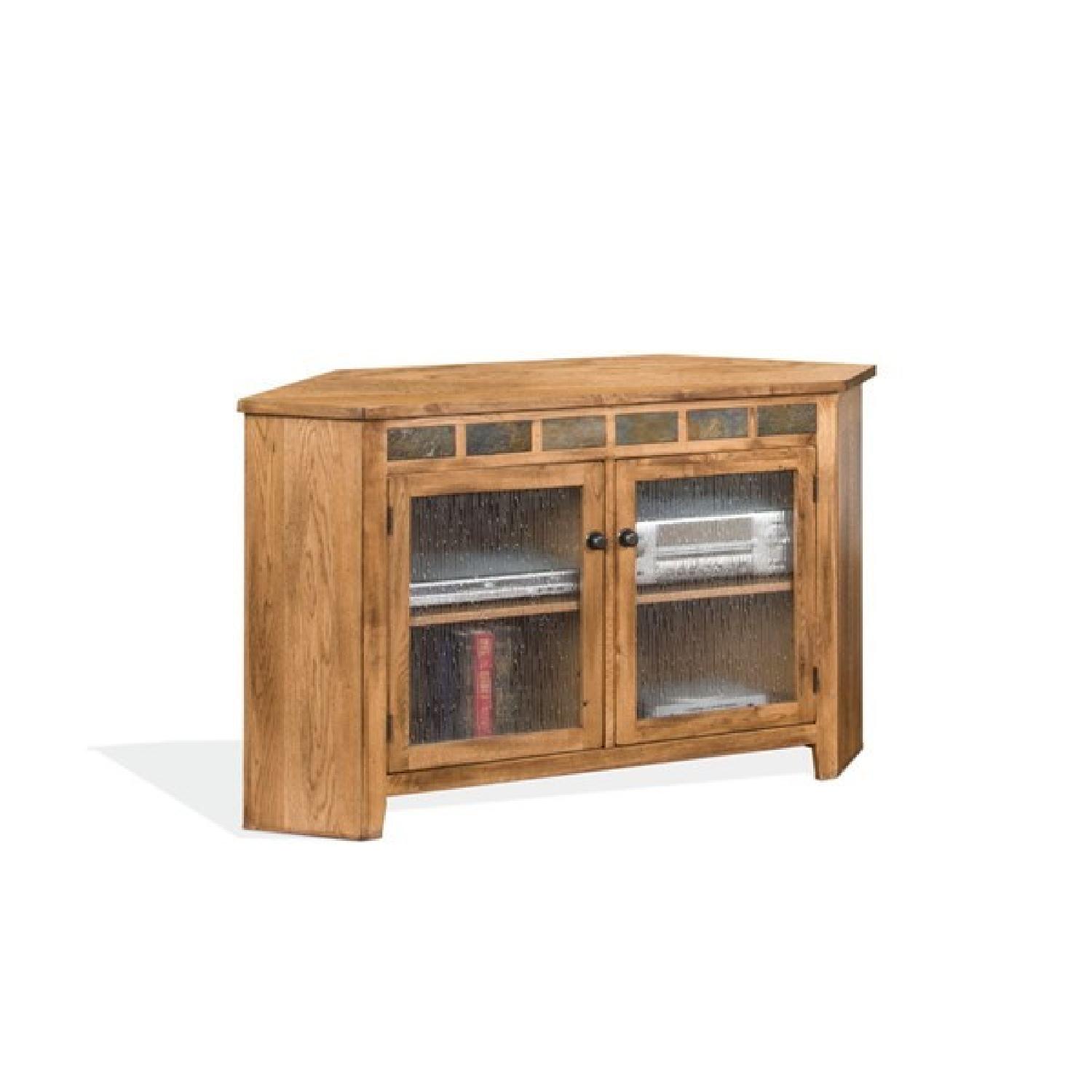 Sunny Designs Sedona Corner TV Stand in Rustic Oak - image-0