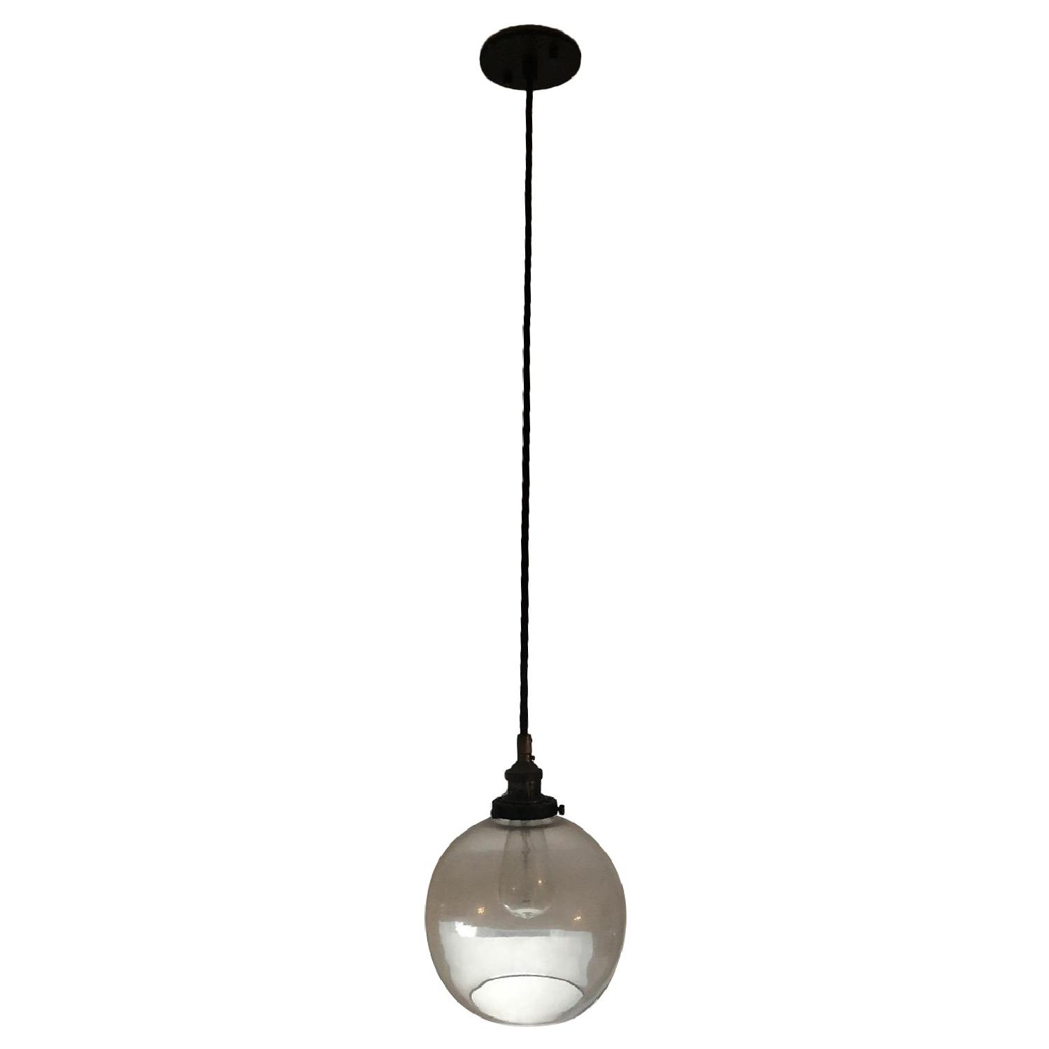 Restoration Hardware Clear Glass Cafe Pendant AptDeco