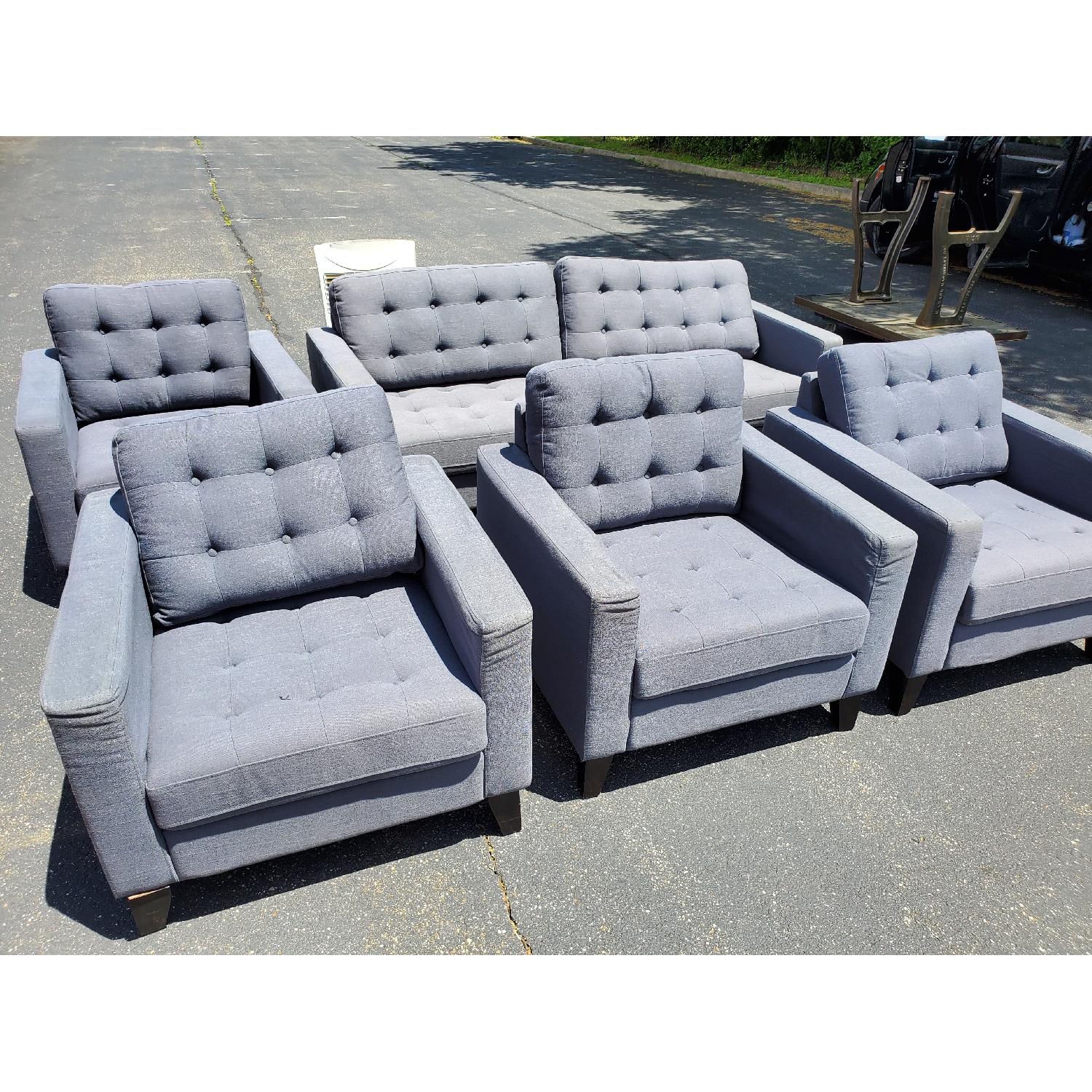 Pier 1 Nyle Collection Graphite Gray Sofa + 4 Chairs - image-1