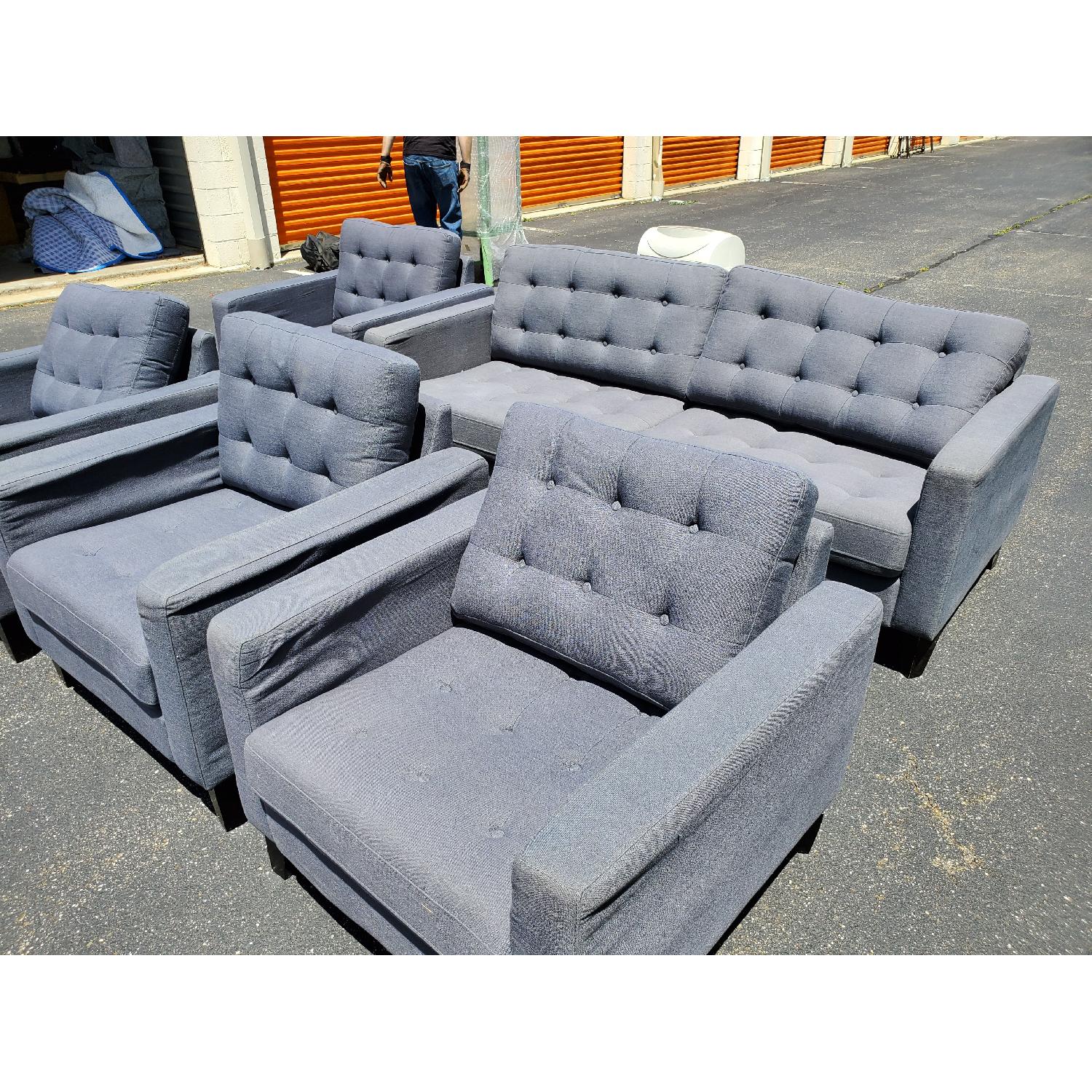 Pier 1 Nyle Collection Graphite Gray Sofa + 4 Chairs - image-2
