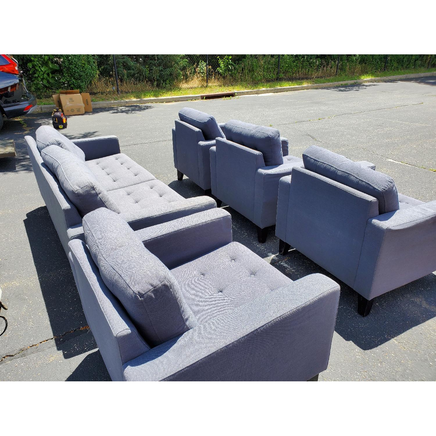 Pier 1 Nyle Collection Graphite Gray Sofa + 4 Chairs - image-4
