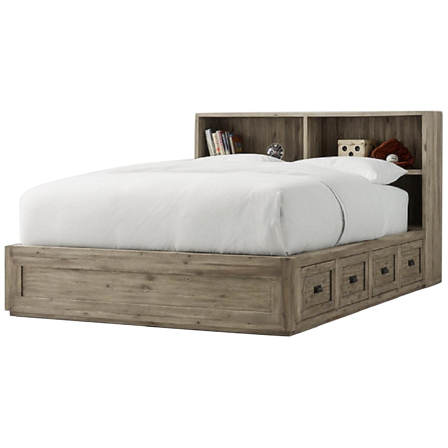 Restoration Hardware Keynes Storage Bed w/ Cubby Headboard AptDeco