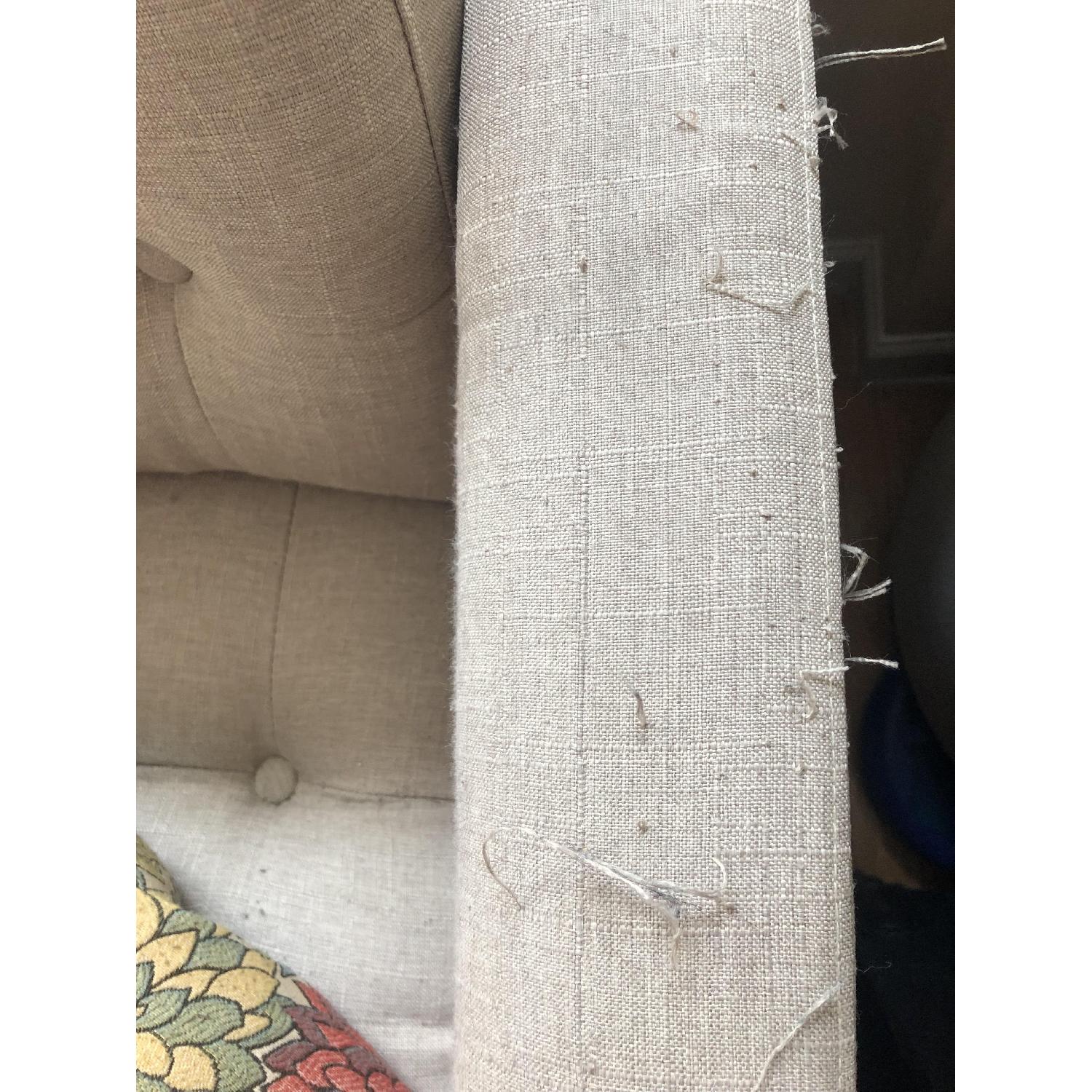 Beige Tufted Fabric Loveseat AptDeco