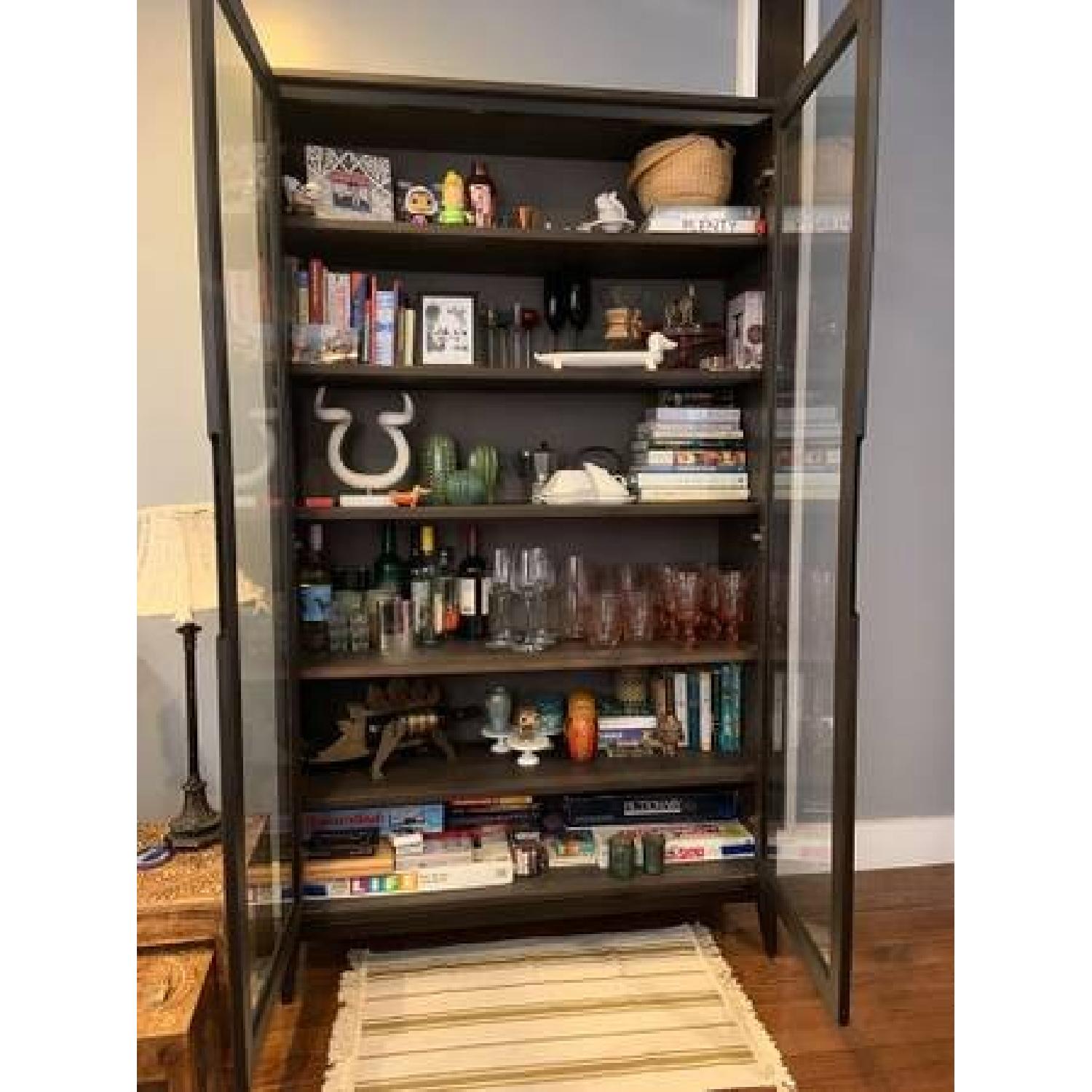 Ikea Regissor Brown Glass-Door Cabinet - image-1