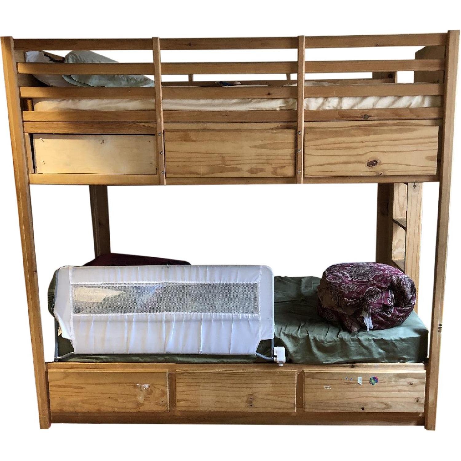 Gothic Craft Twin Bunk Bed in Natural Pine Wood AptDeco